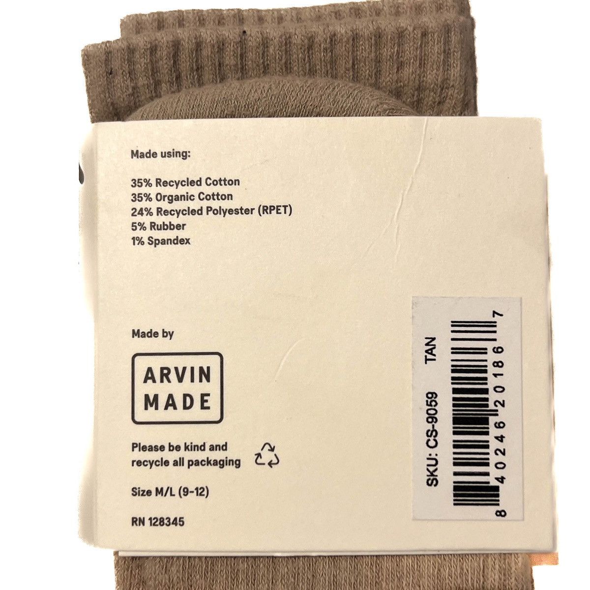 Gallery Dept. GALLERY DEPT. Beige & Black-Logo 'Clean' Socks Size ONE SIZE - 4 Thumbnail