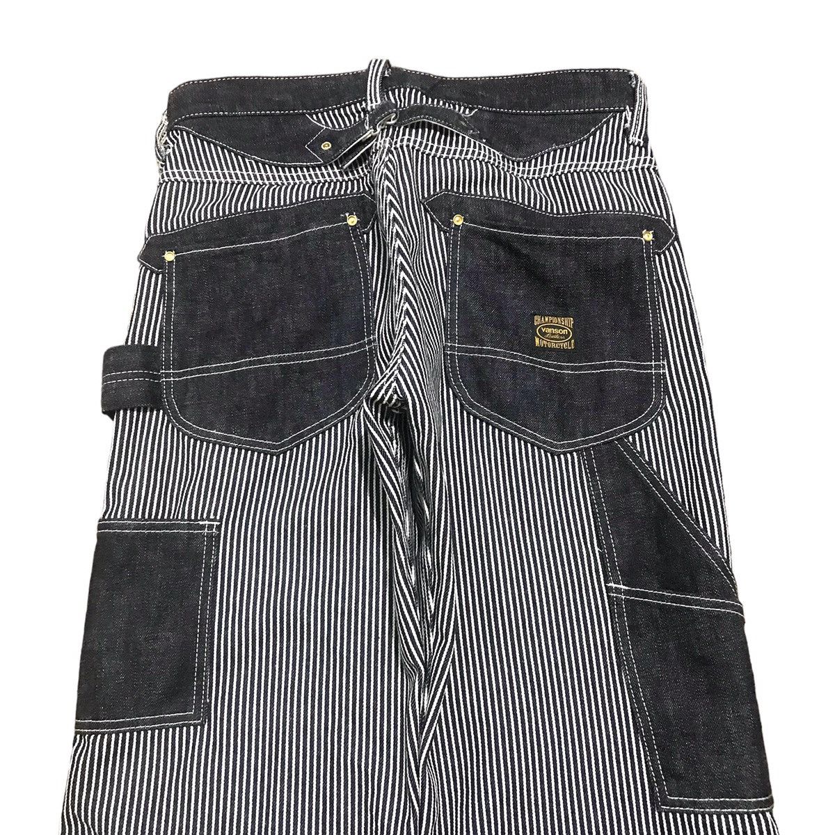 Vanson Leathers × Vintage Vanson Leather Carpenter Hickory Stripe Pants Size US 30 / EU 46 - 3 Thumbnail