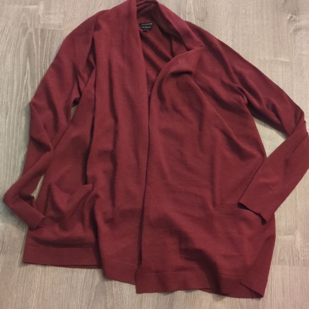Talbots Talbots Burgundy Merino Wool Open Cardigan Size Small Size S / US 4 / IT 40 - 1 Thumbnail
