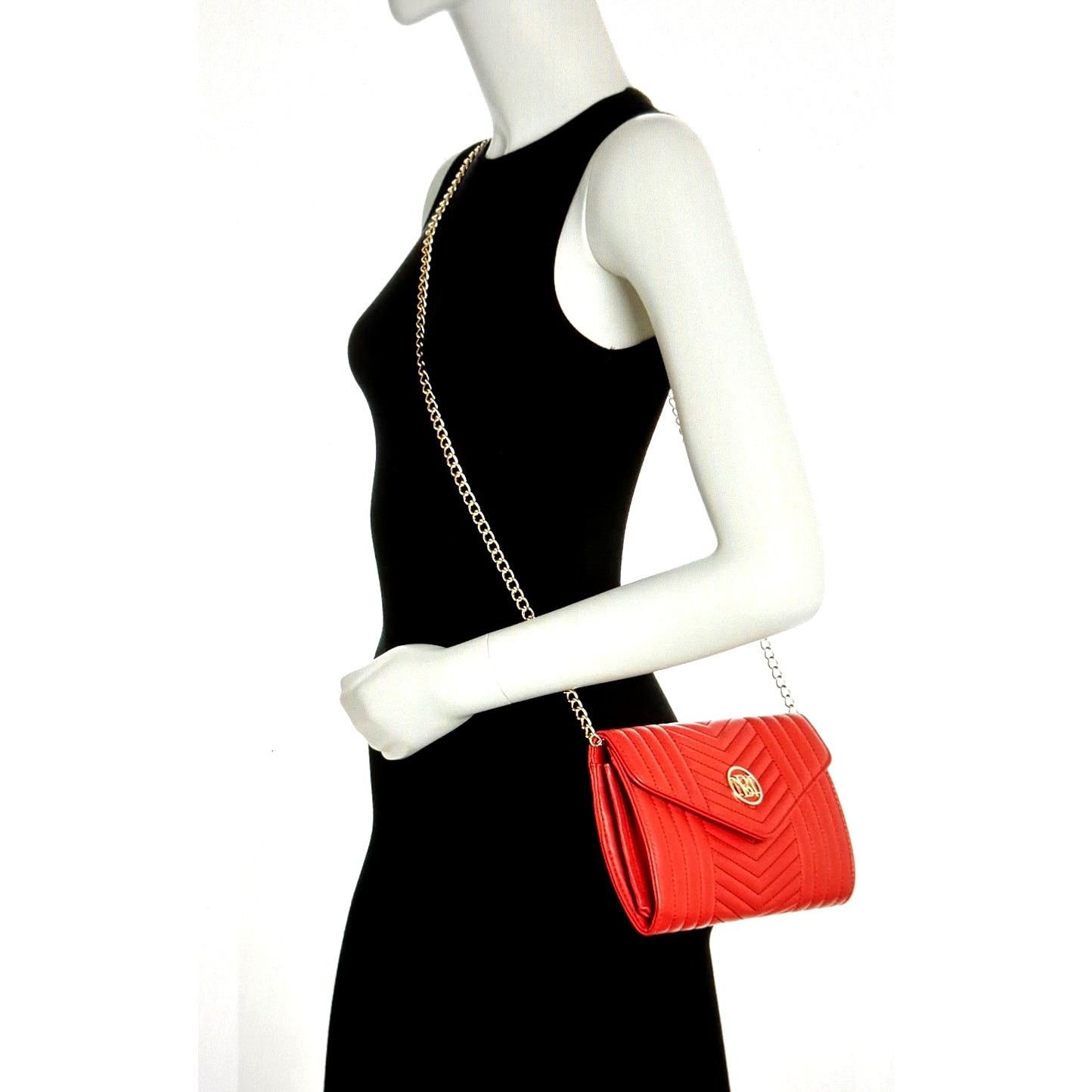 Badgley Mischka Badgley Mischka Crossbody Chevron Quilted Center Cover - Red Size ONE SIZE - 11 Thumbnail