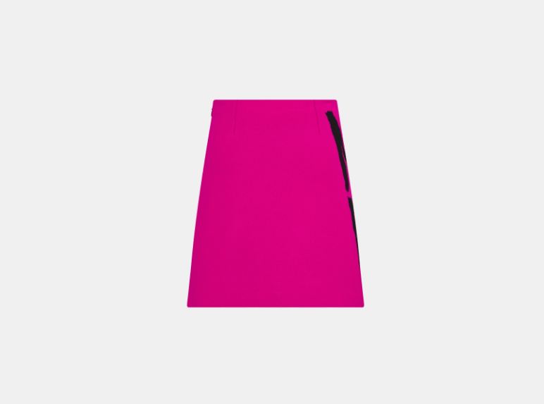 Dior o1w1db11225 454J05 Flared Mini Skirt in Fuchsia/Black Size 26" / US 2 / IT 38 - 2 Thumbnail