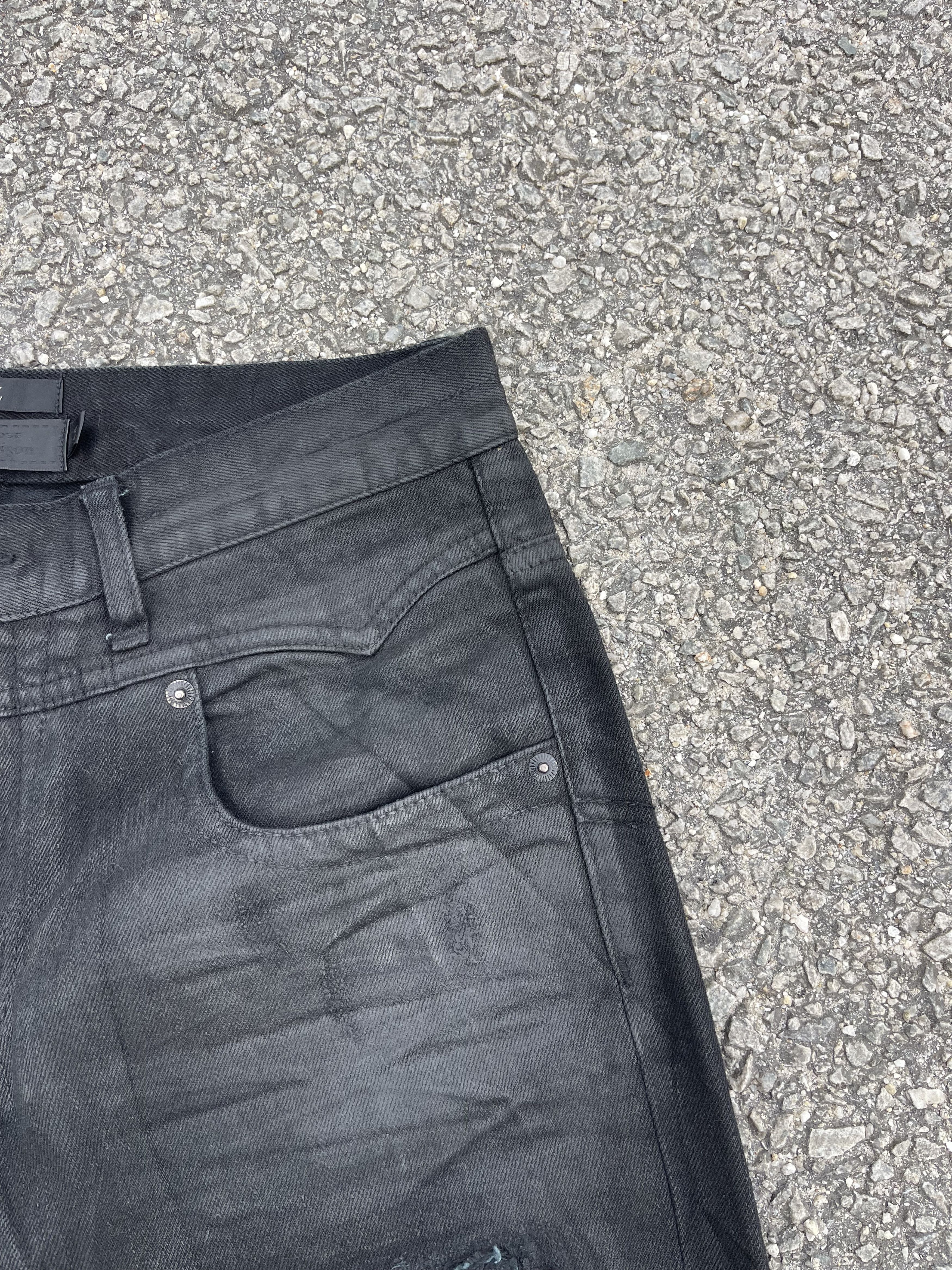 GOSTAR DE FUGA × JACKROSE × Le Grande Bleu (L.G.B.) Luv Maison Black Waxed Oil Distressed Slim Fit Size US 31 - 7 Thumbnail