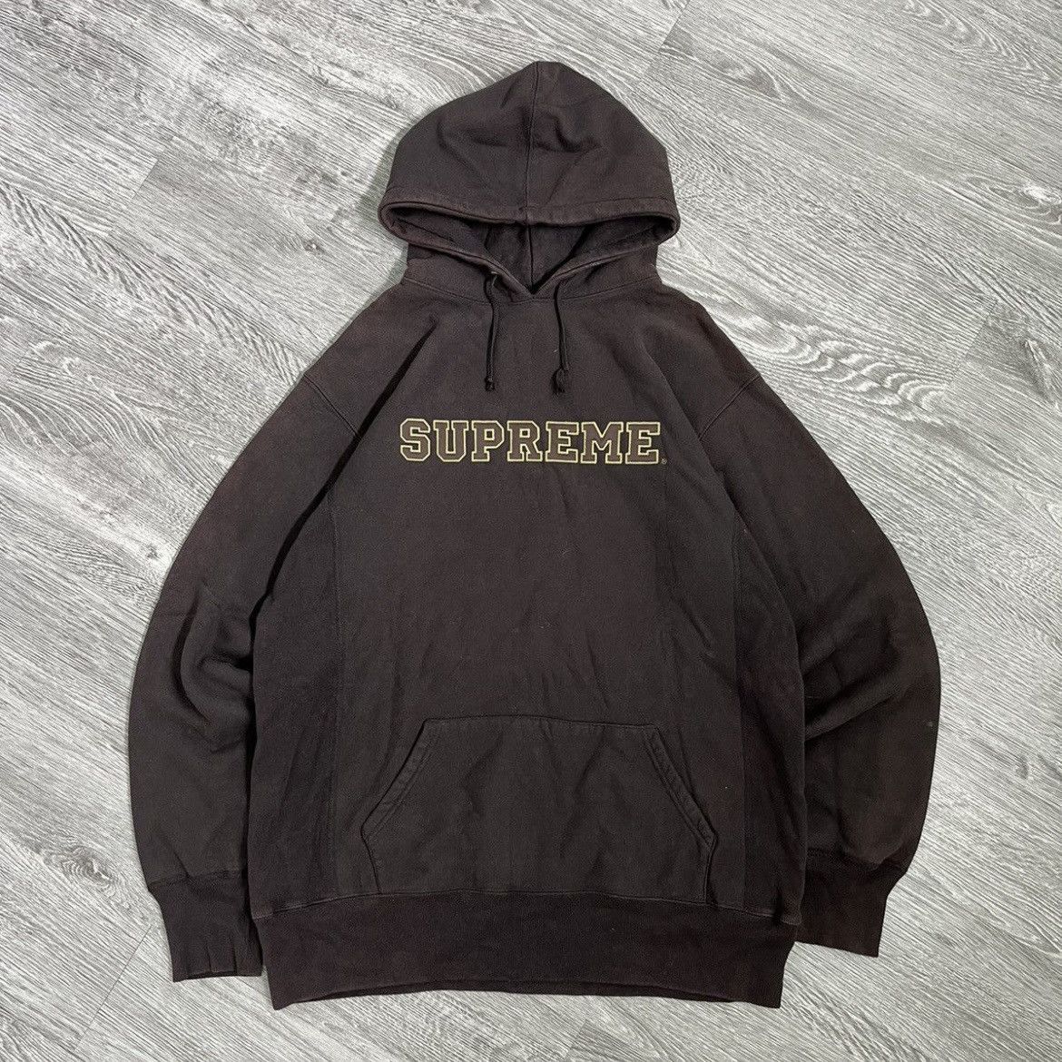 Supreme Supreme Spell Out Hoodie Early 2000s Brown Size US XL / EU 56 / 4 - 1 Thumbnail