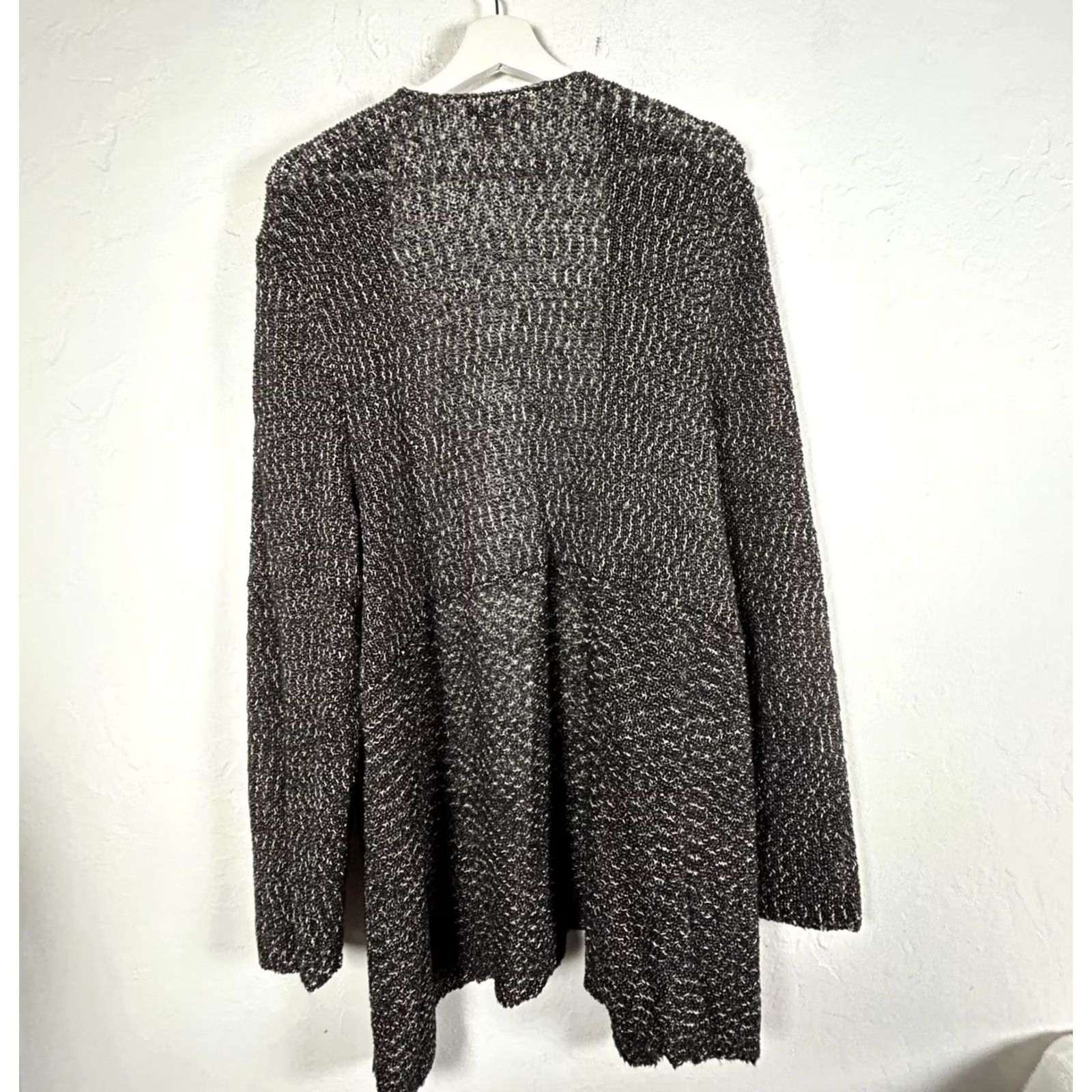J. Jill J. Jill Cardigan Shirt Womens XL Black White Open-Front Textured Knit Sweater Size XL / US 12-14 / IT 48-50 - 2 Thumbnail