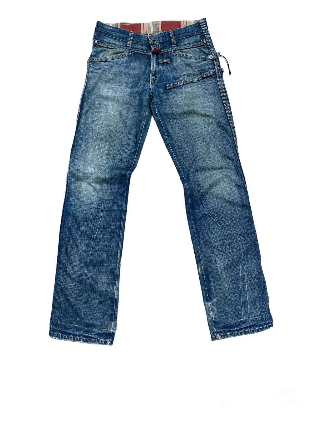 Marithe + Francois Girbaud Vintage MFG Lace Up Distressed Jeans Size US 31 - 2 Thumbnail