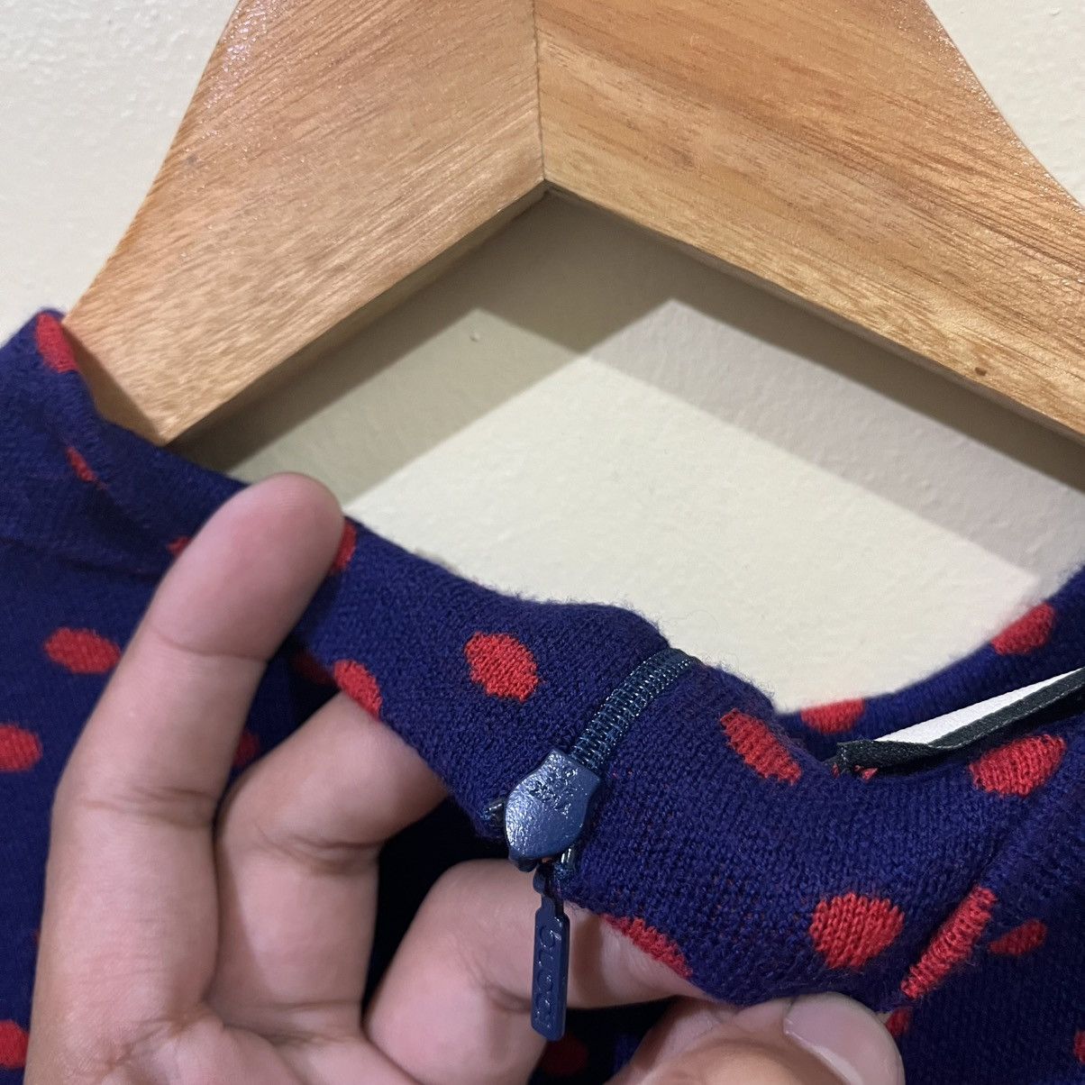 Gucci GUCCI POLKA DOT AND DOUBLE G WOOL DRESS IN BLUE Size M / US 6-8 / IT 42-44 - 9 Thumbnail
