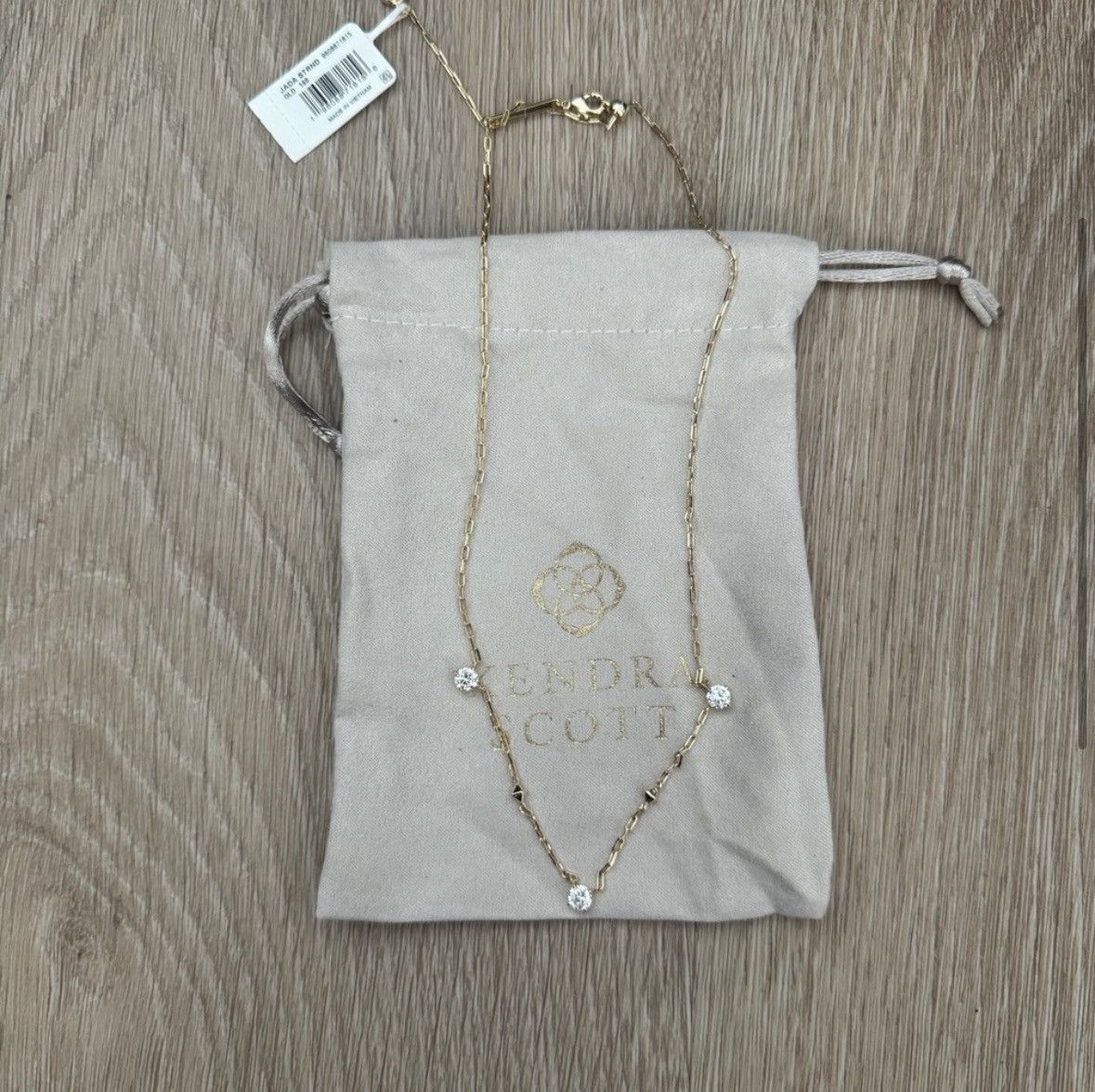 Kendra Scott NWT Kendra Scott Jada Gold Strand Necklace in White CZ Size ONE SIZE - 1 Thumbnail