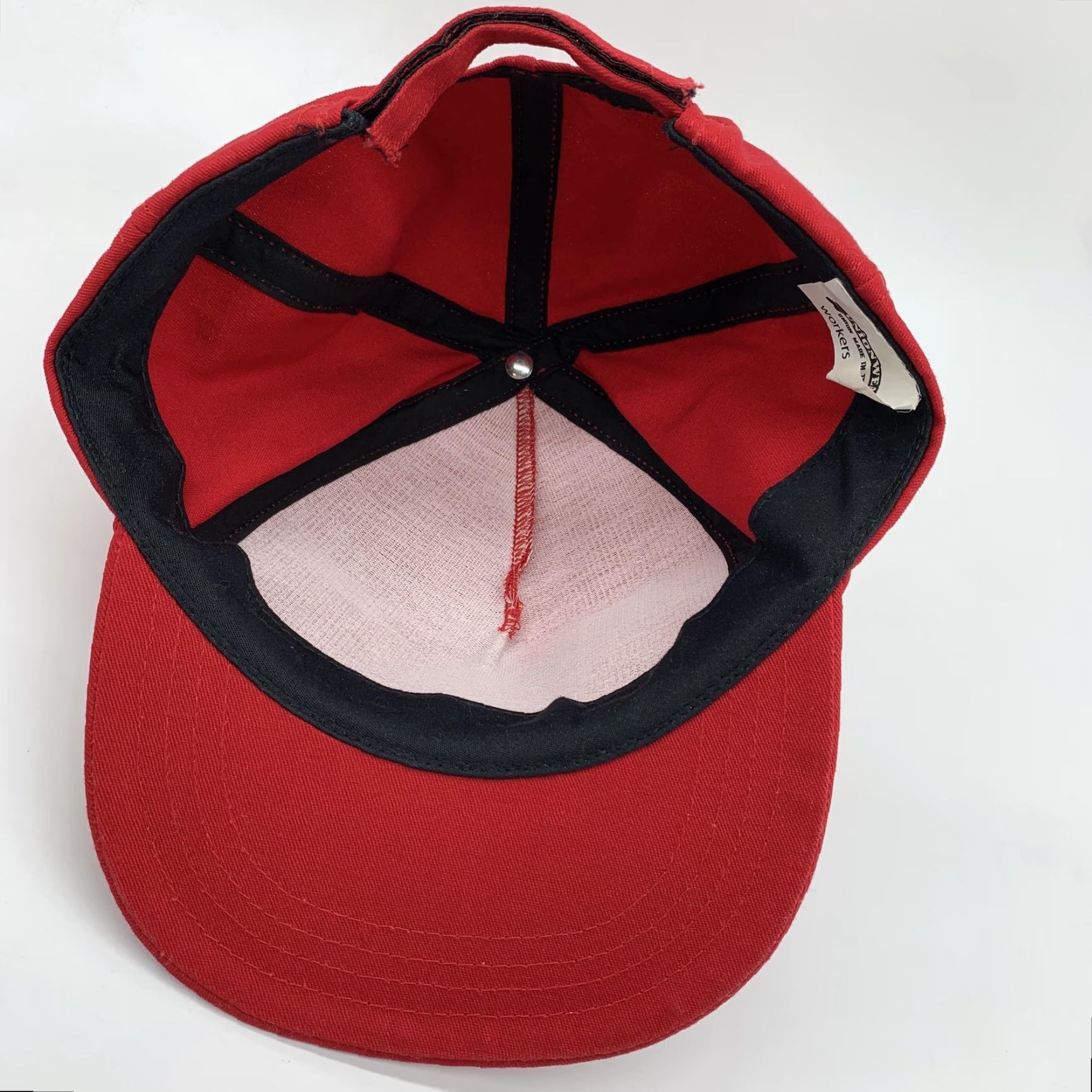 Vintage Unionwear Hat Red One Size Adult Strap Back Workers Unite Logo USA Mens Size ONE SIZE - 5 Thumbnail