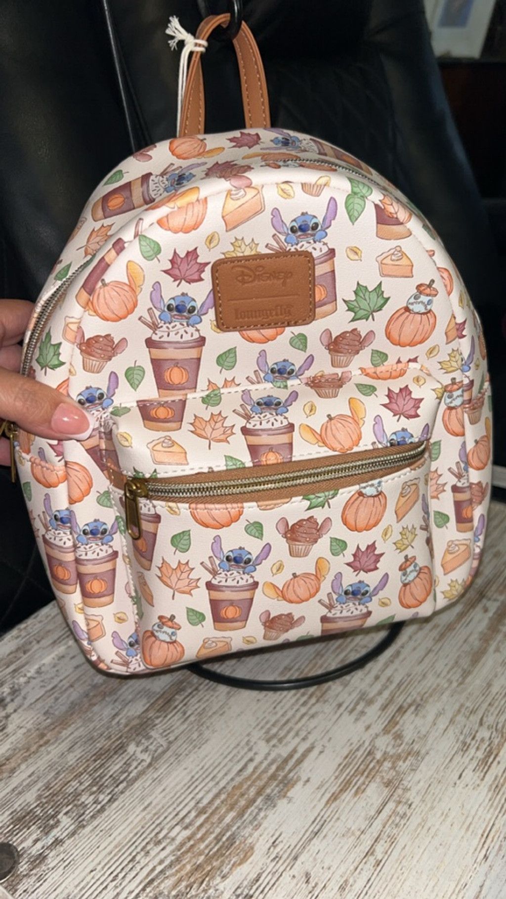 Disney Women's Loungefly Mini Bag One Size White Brown Stitch Pumpk Size ONE SIZE - 1 Thumbnail