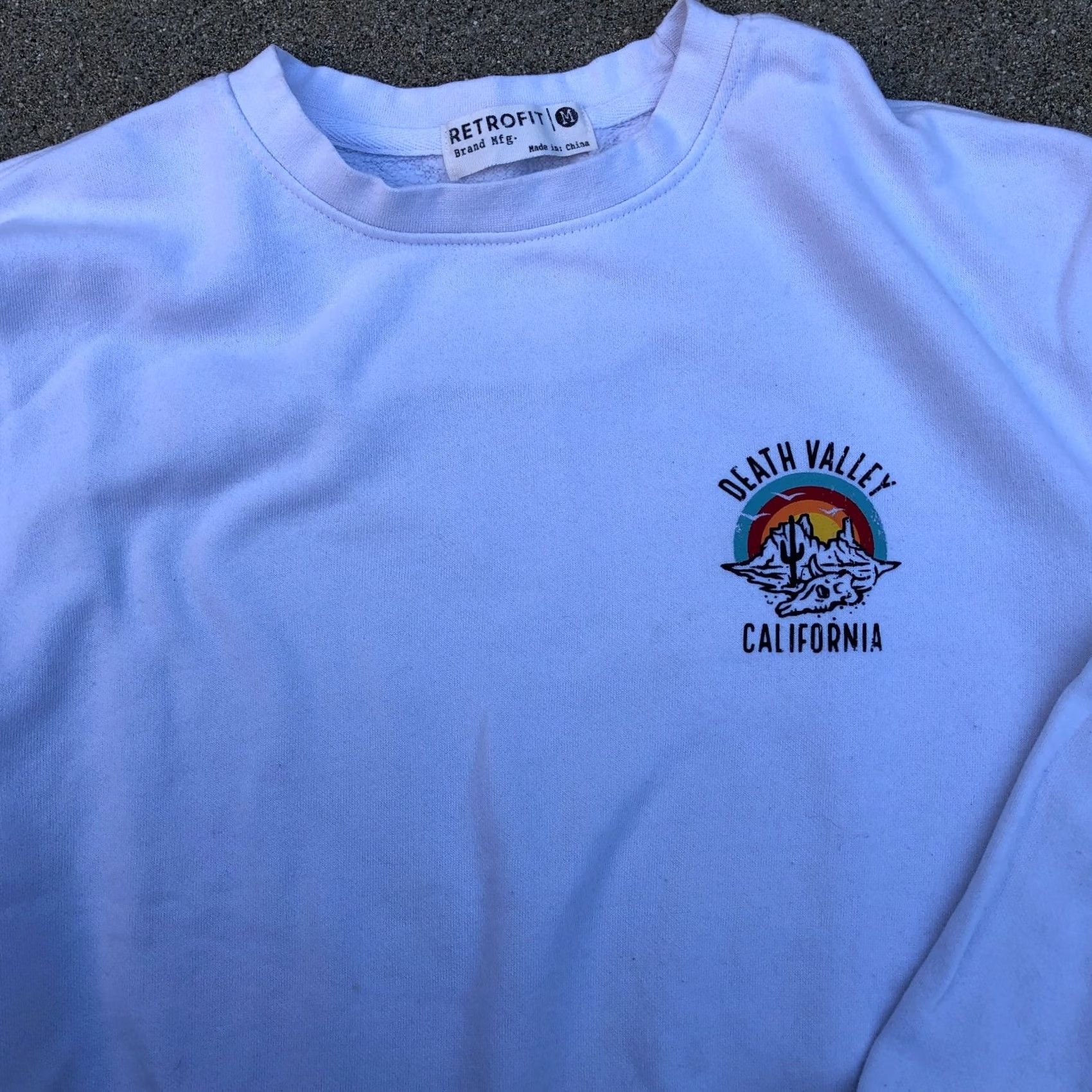 Vintage RETROFIT Death Valley National Park Sweatshirt MEDIUM Men's Sweater White Cotton Size US M / EU 48-50 / 2 - 4 Thumbnail