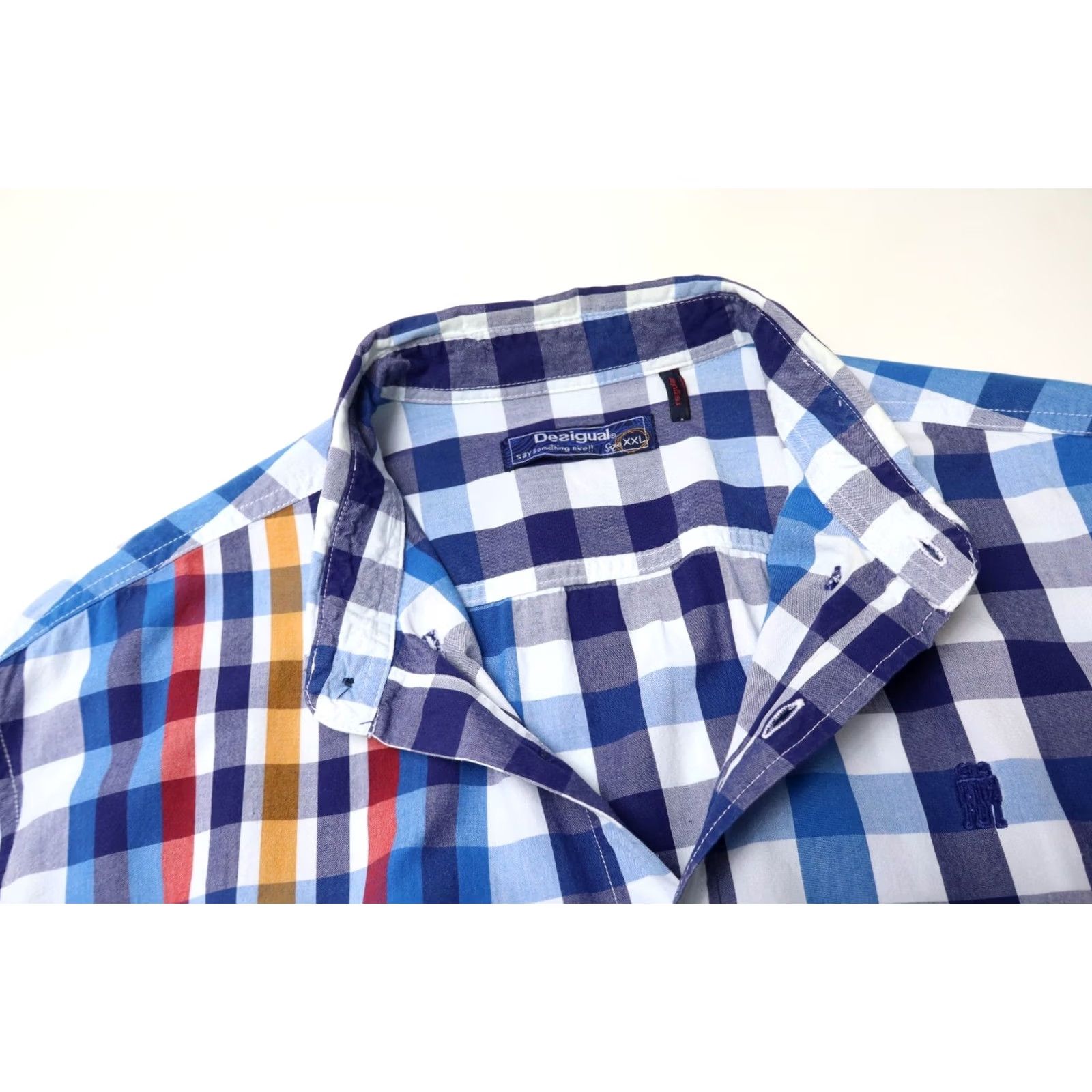 Desigual DESIGUAL Shirt Men's 2XL Regular Fit Collared Multicolor Check Button-Up Size US XXL / EU 58 / 5 - 4 Thumbnail