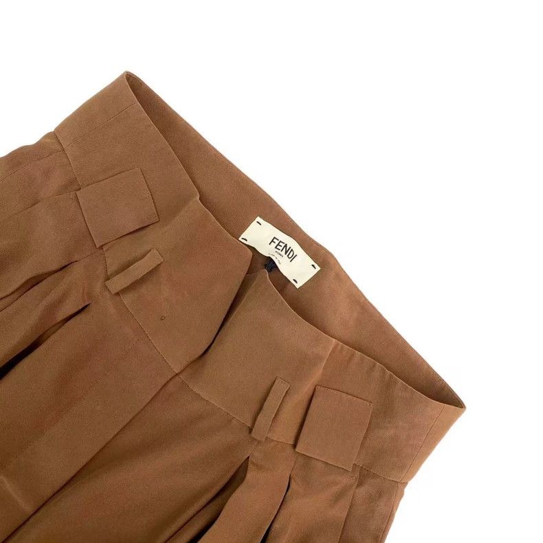 Fendi Fendi Khaki belt logo trousers Size US 28 / EU 44 - 2 Thumbnail