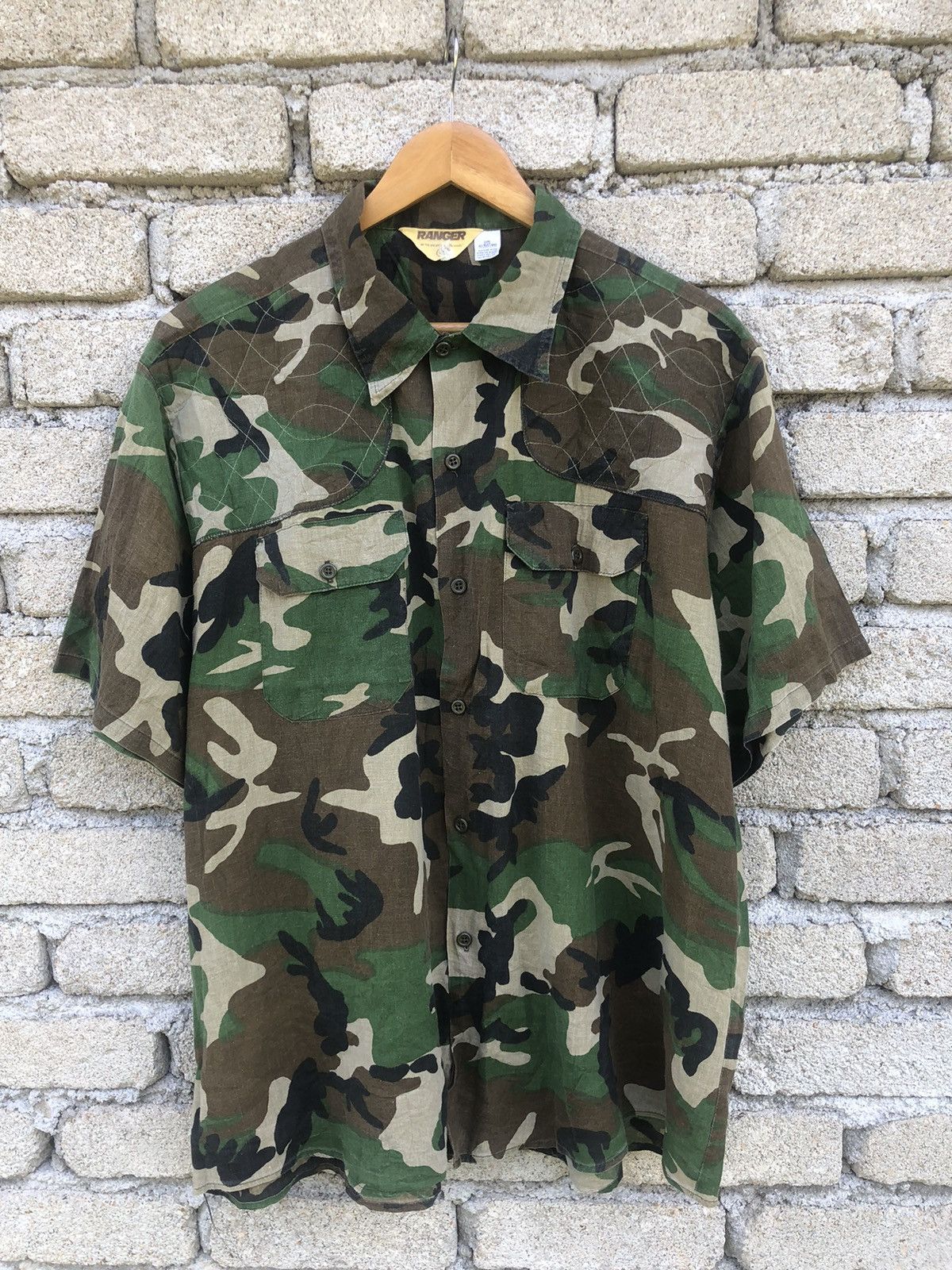 Vintage Vintage 80s Ranger Camo Army Button Up Shirts Size US XXL / EU 58 / 5 - 1 Thumbnail