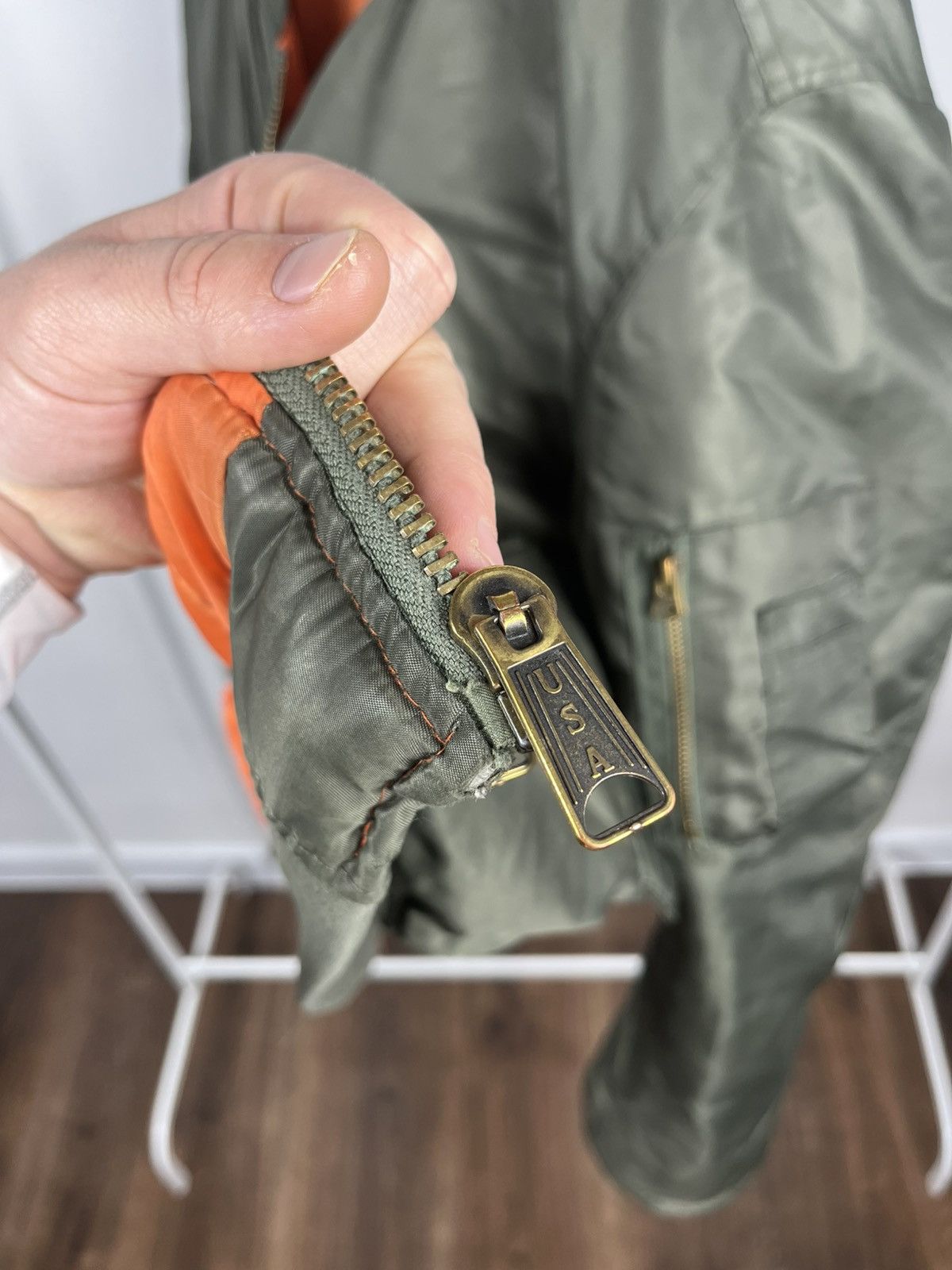 Other Vintage USA Aviator Bomber Jacket Olive Military Flight Size US L / EU 52-54 / 3 - 17 Thumbnail