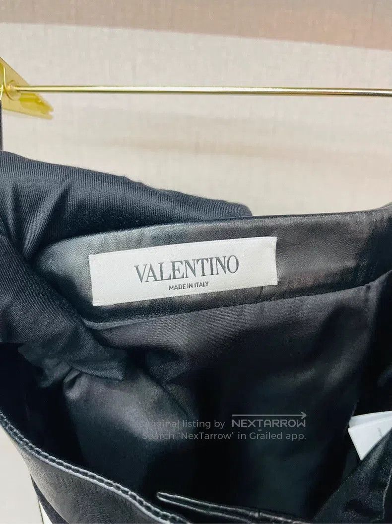 Valentino Valentino Black and white A-line leather skirt Size M / US 6-8 / IT 42-44 - 3 Thumbnail