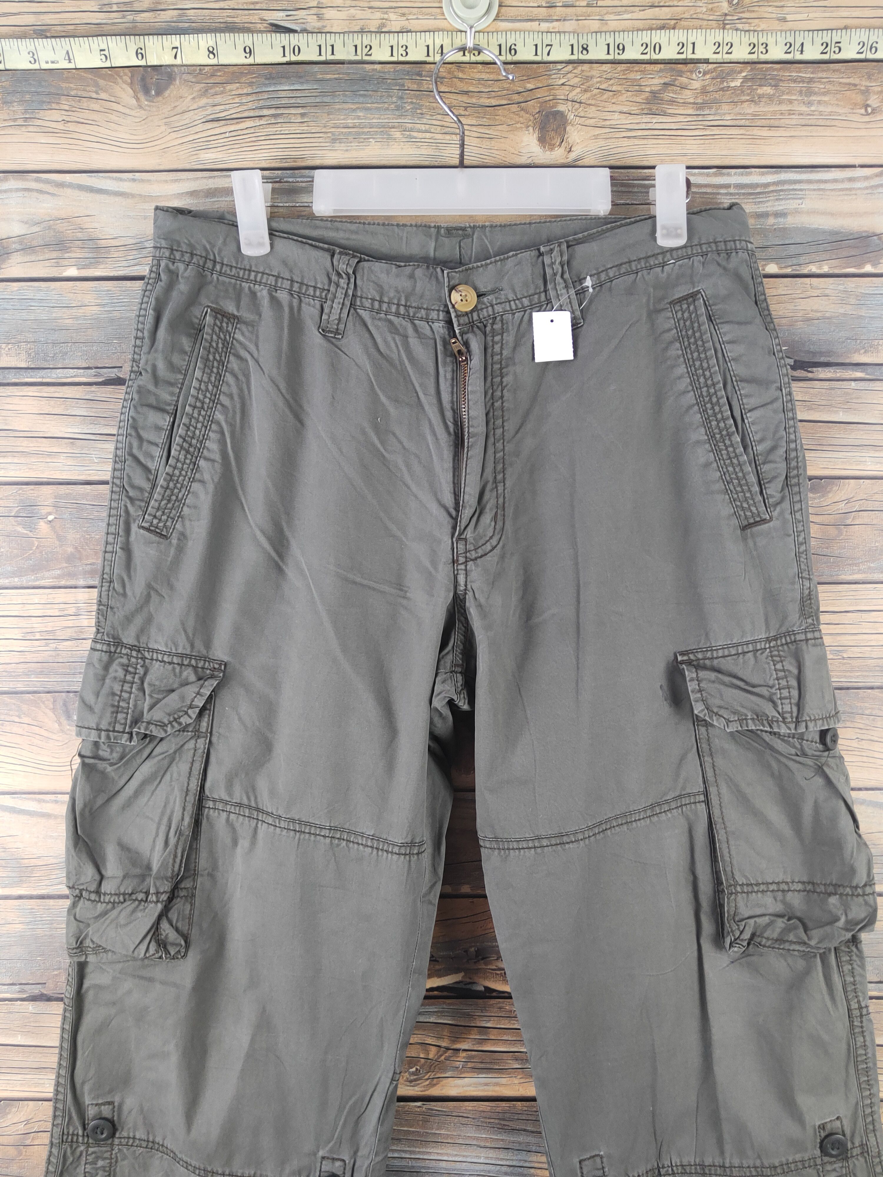 Japanese Brand DL Uniqlo Dark Green Multipocket Cargo Pants #1921 Size US 32 / EU 48 - 2 Thumbnail