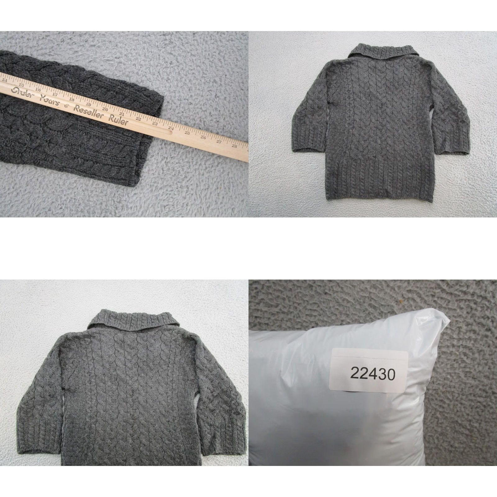 Vintage VINTAGE Inis Crafts Cardigan Women Wool Gray Cable-Knit 1 Button Size S Cardigan Womens Size S / US 4 / IT 40 - 8 Thumbnail