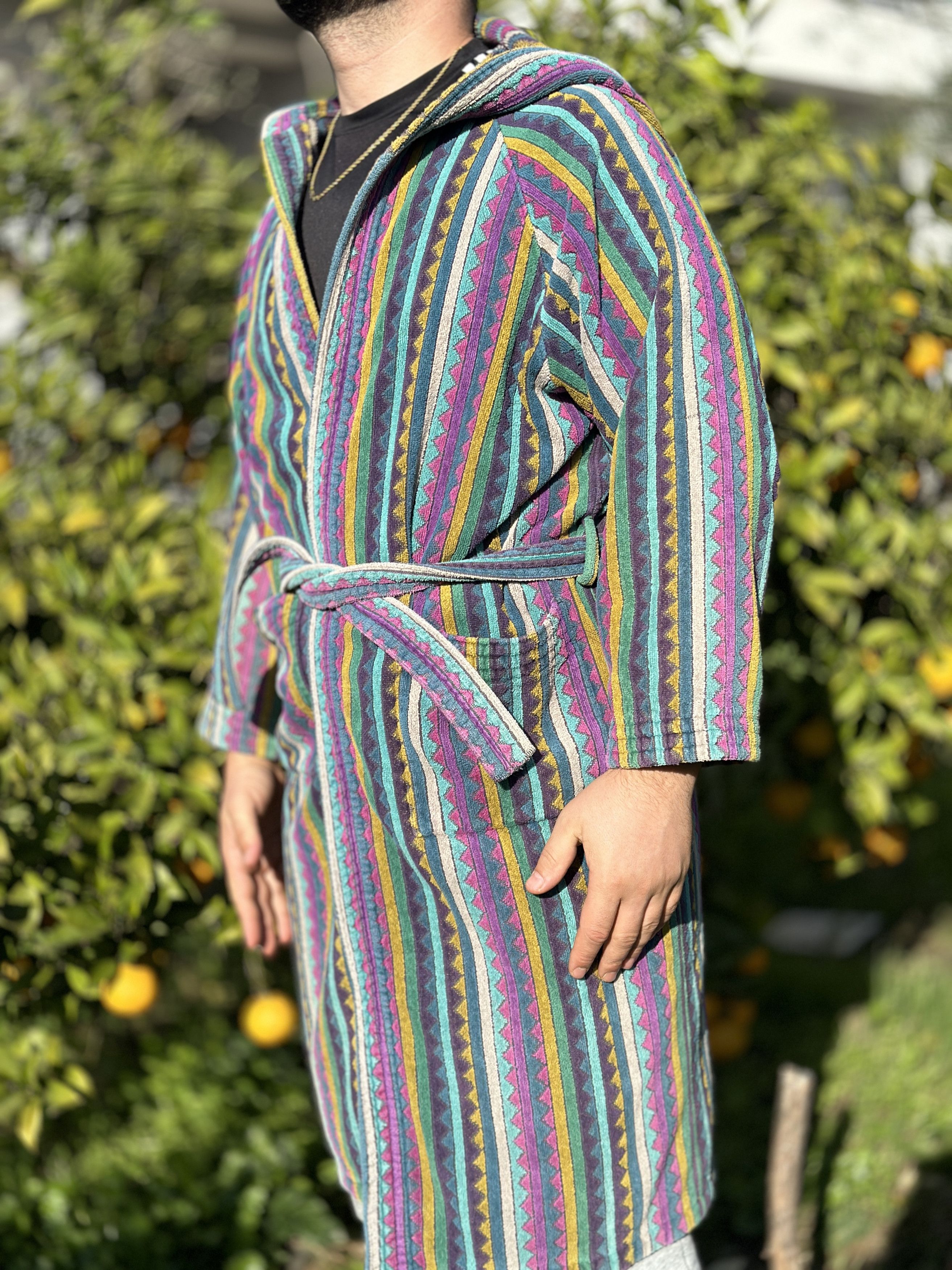 Missoni Missoni Hooded Belted Knit Robe Unisex Bathrobe Size S Size ONE SIZE - 4 Thumbnail