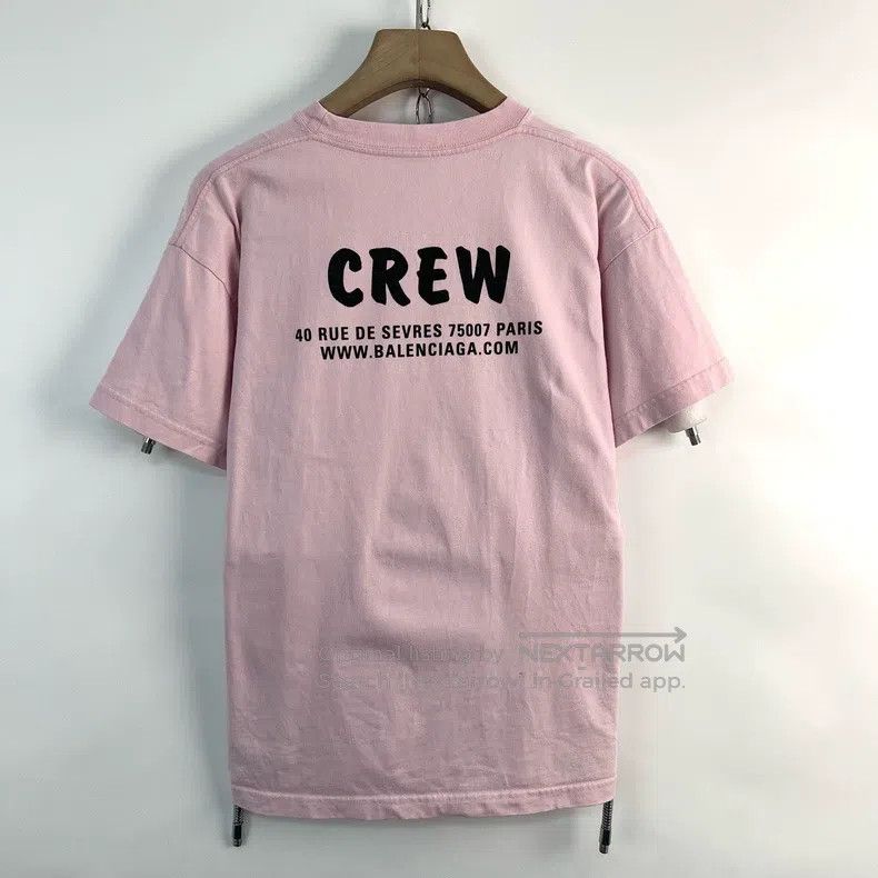 Balenciaga Balenciaga Pink CREW letter printed round-neck T-shirt Size US S / EU 44-46 / 1 - 2 Thumbnail