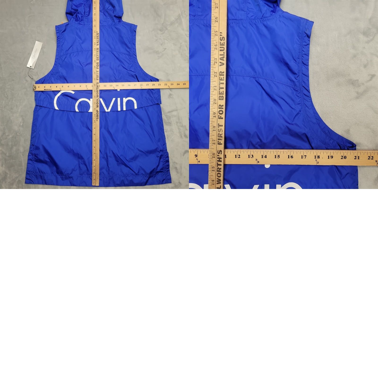 Calvin Klein VINTAGE Calvin Klein Vest Womens Large Blue Full Zip Performance Hooded Water Resistant Size L / US 10 / IT 46 - 8 Thumbnail