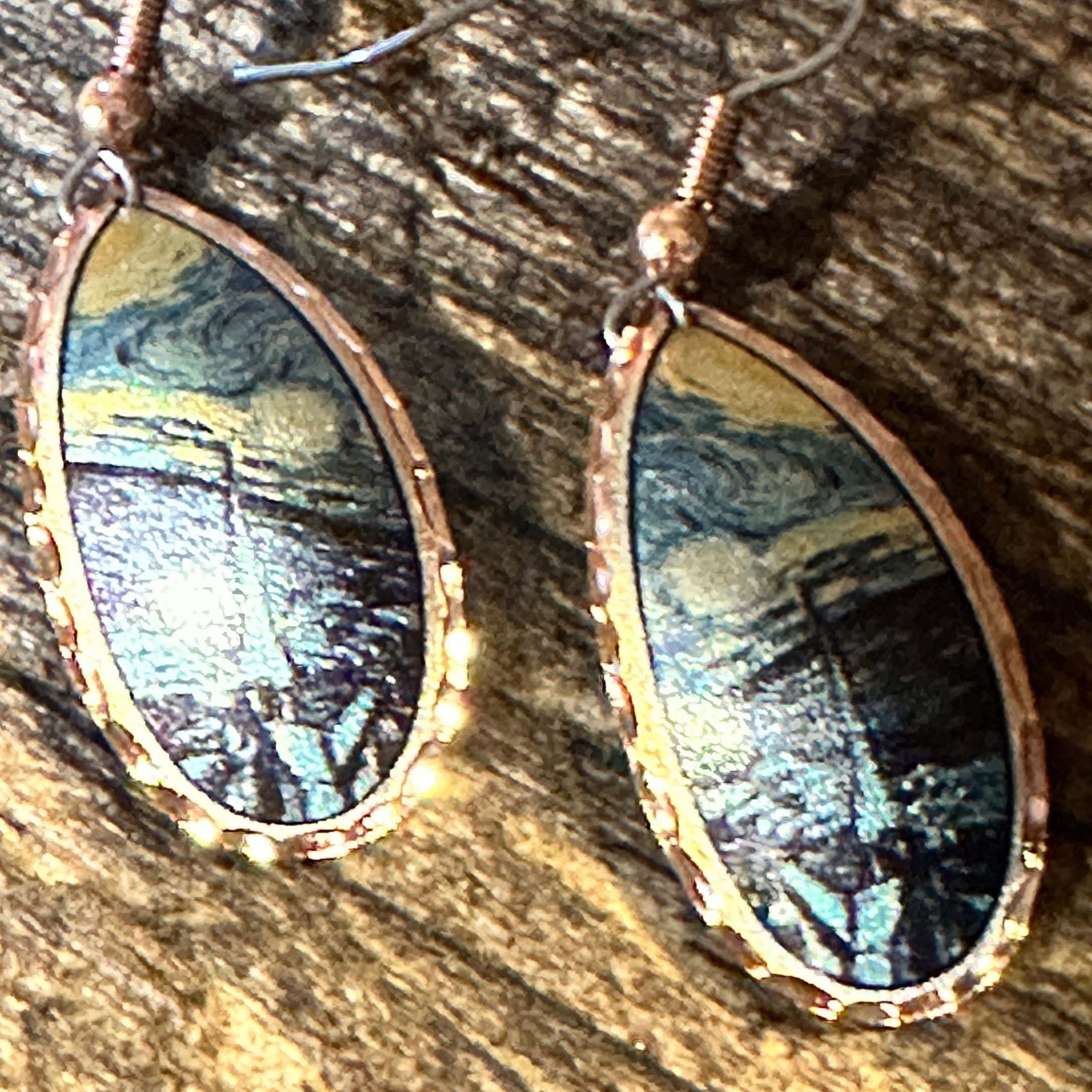 Other Handmade Boho Copper Earrings, Diamond Cut Van Gogh Starry N Size ONE SIZE - 6 Thumbnail