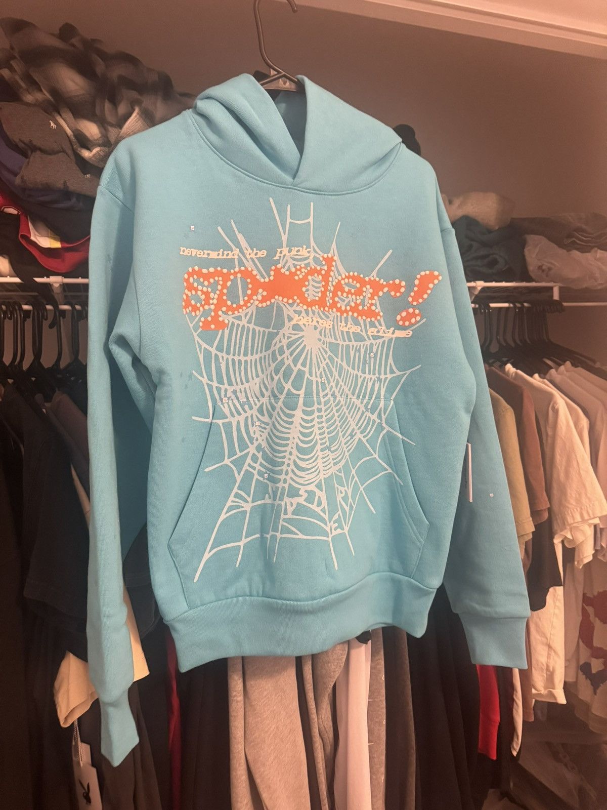 Sp5der Sp5der punk V2 hoodie ‘cyan’ Size US XS / EU 42 / 0 - 2 Thumbnail