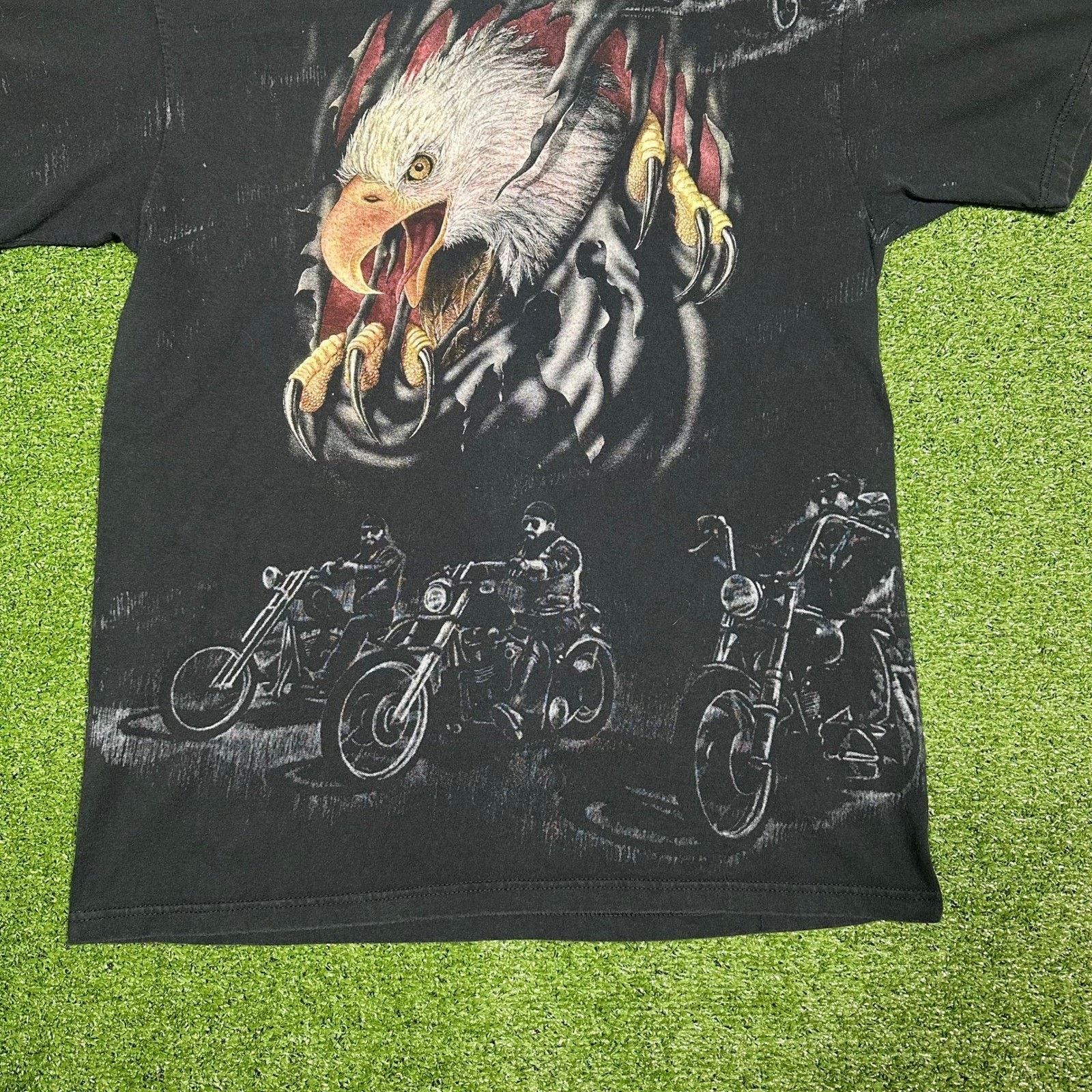 Anvil Vintage 90s Bald Eagle Break Biker AOP Men's XL Size US XL / EU 56 / 4 - 13 Thumbnail