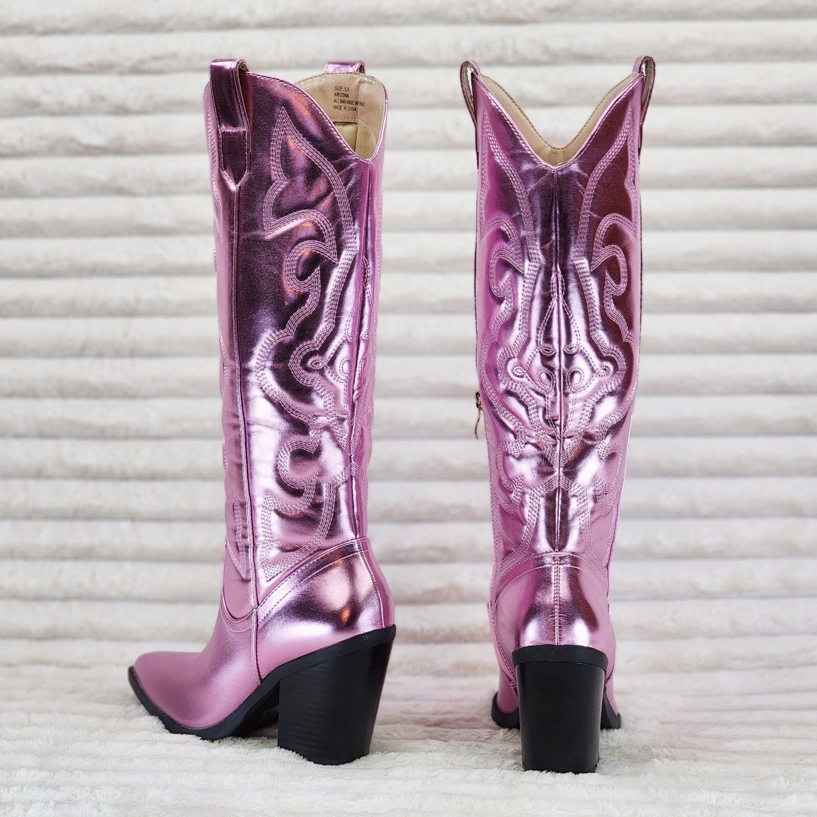 Other Electric Cowboy Brush Metallic Matte Western Knee High Cowgi Size US 5.5 / IT 35.5 - 4 Thumbnail