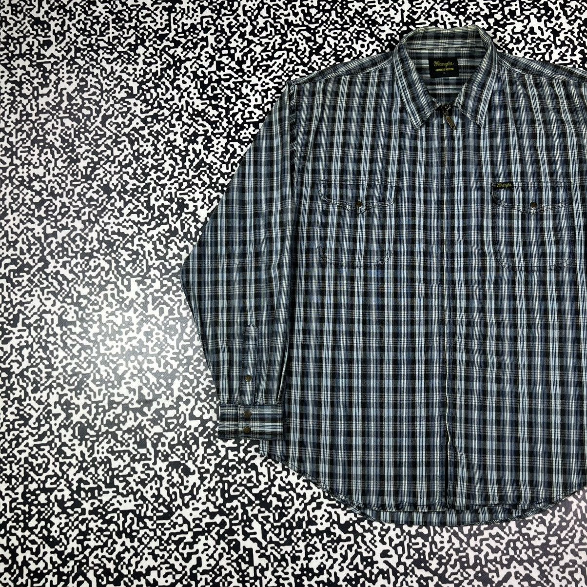 Wrangler Vintage 90s Wrangler Striped Retro Zip Light Jacket Flannel Size US XL / EU 56 / 4 - 2 Thumbnail