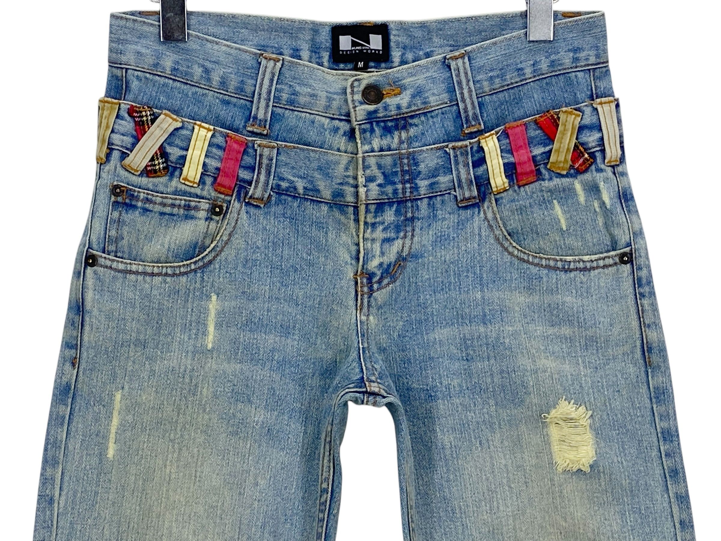 Japanese Brand Nylaus Double Waist Denim Goth Punk Jeans Size US 30 / EU 46 - 3 Thumbnail