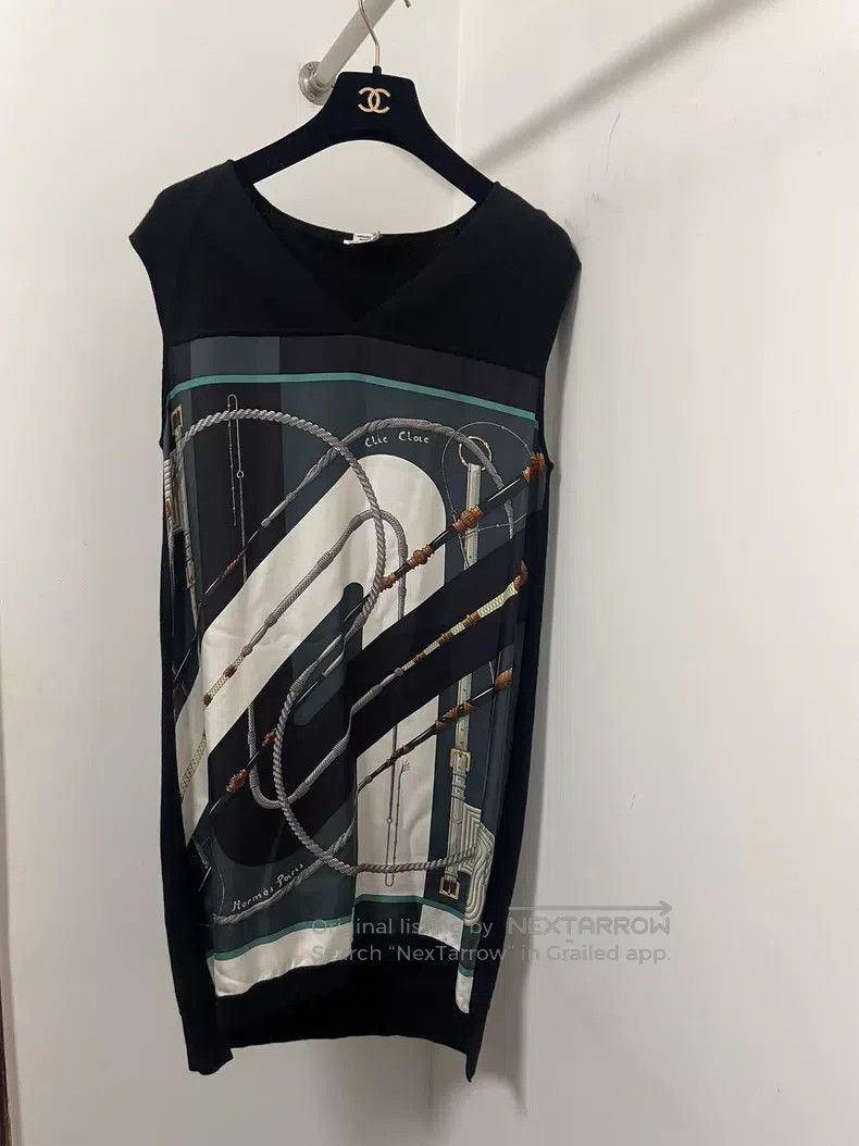 Hermes Hermes Silk and knit sleeveless top Size XS / US 0-2 / IT 36-38 - 1 Thumbnail