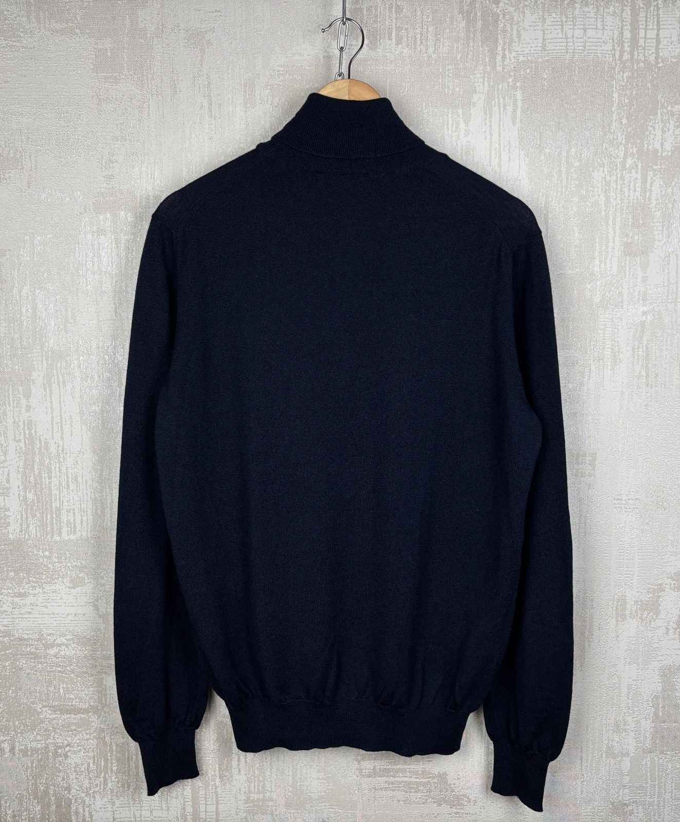Gran Sasso Gran Sasso Virgin Wool Turtleneck Sweater Navy Blue Size US L / EU 52-54 / 3 - 14 Thumbnail
