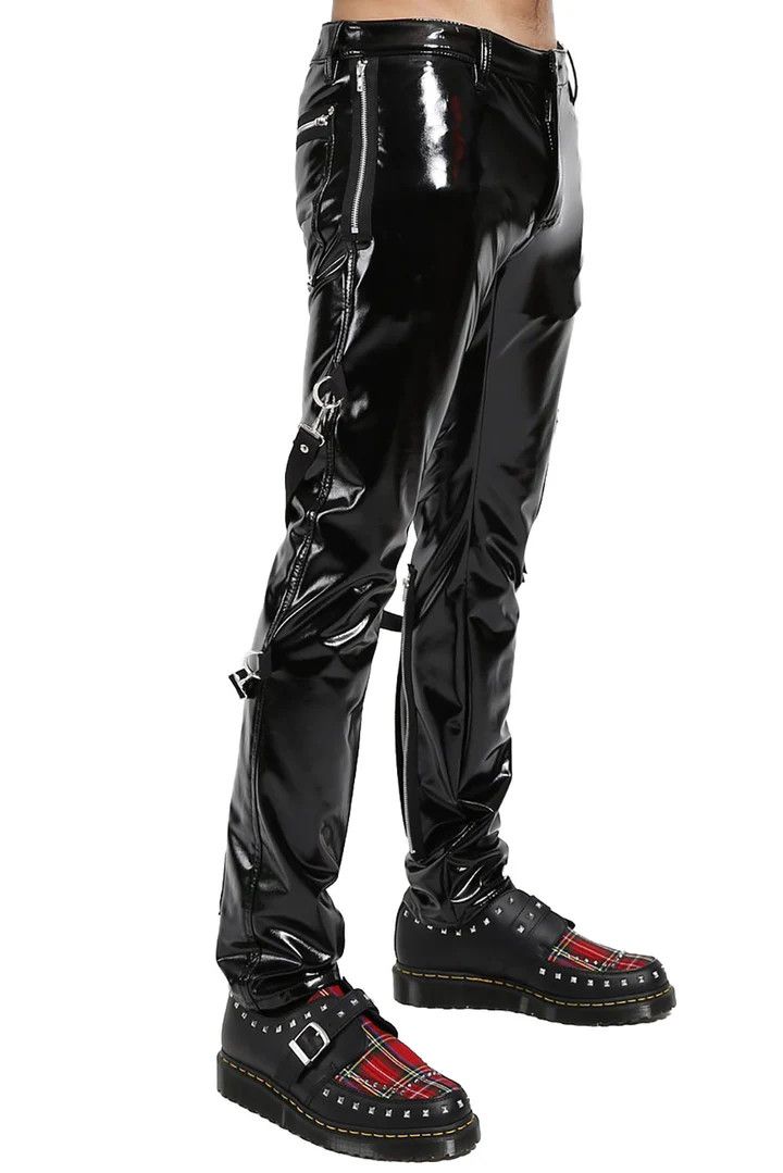 Tripp NYC New TrippNYC Vinyl PVC Skinny Bondage Pants Men’s Size 32 Size US 32 / EU 48 - 2 Thumbnail