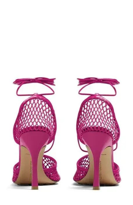 Bottega Veneta o1bcso1str0924 Stretch Lace-Up Sandal in Fuchsia Size US 6.5 / IT 36.5 - 4 Thumbnail