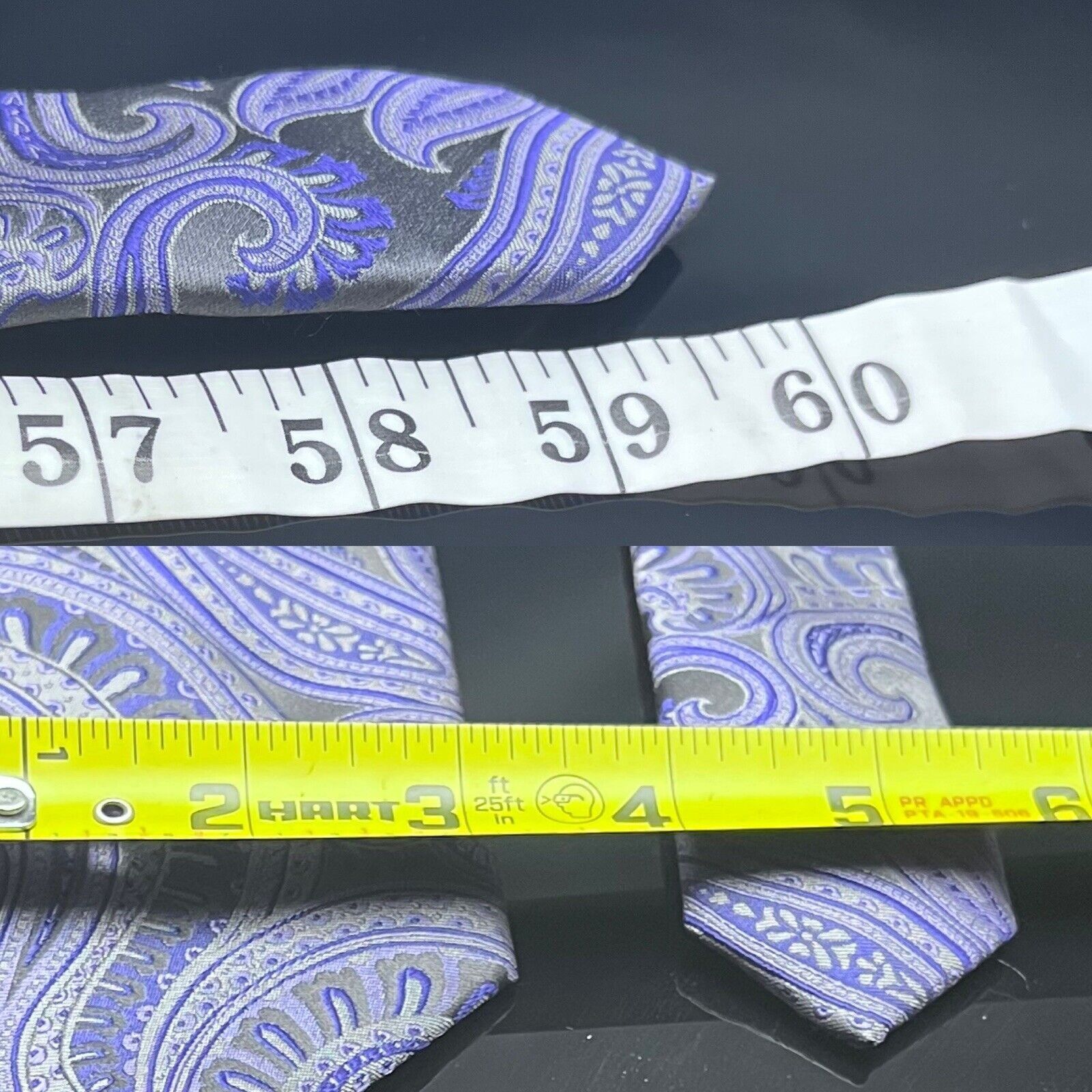 Donald Trump Donald Trump Tie Purple Silver Paisley Silk Signature Collec Size ONE SIZE - 3 Thumbnail