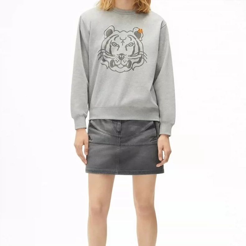 Kenzo KENZO Gray tiger head embroidery hoodie Size US S / EU 44-46 / 1 - 7 Thumbnail
