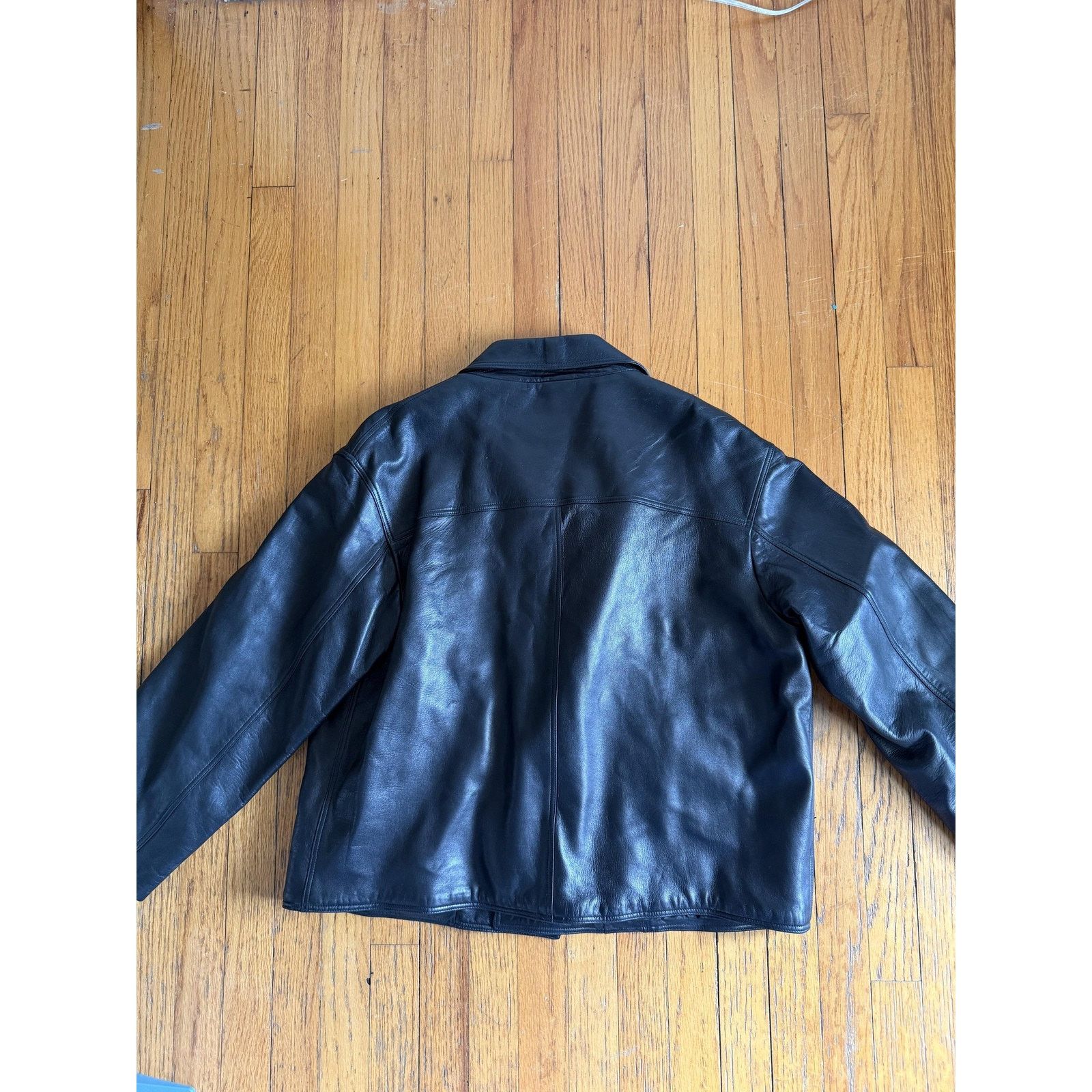 Vintage Gianni Versace Jacket Large Black Leather Moto Italy
