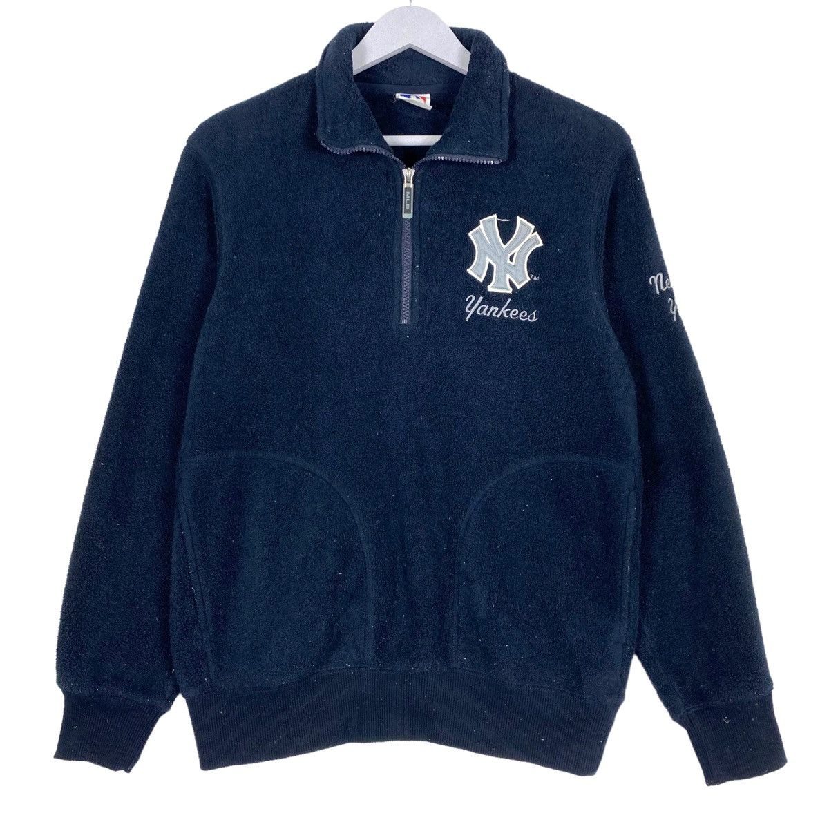 💥MLB NY YANKEES FLEECE BIG LOGO HALFZIP SWEATER