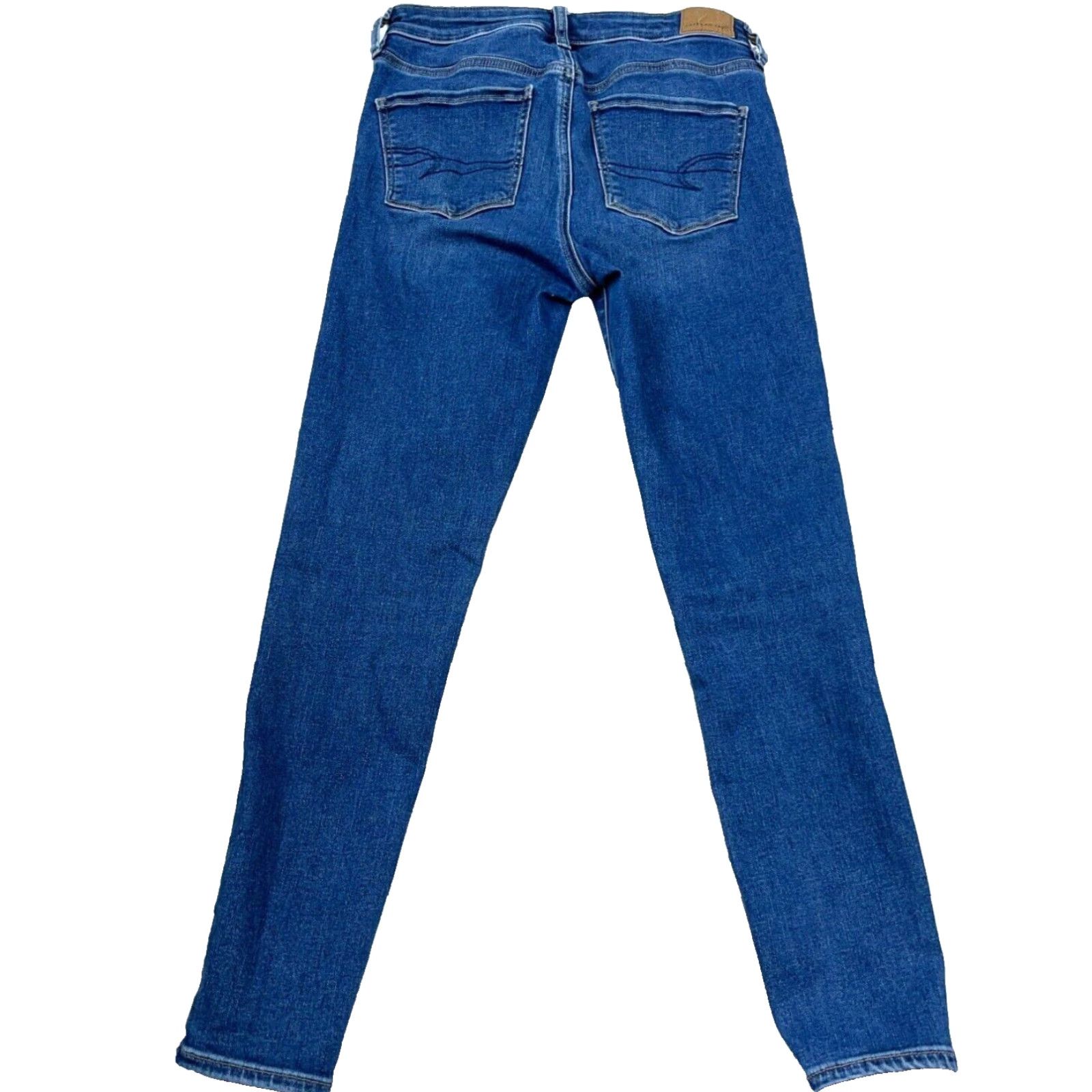 American Eagle Outfitters American Eagle Jeans Women 4 Short High Rise Jegging Med Wash Faded Stretch A80 Size 27" / US 4 / IT 40 - 3 Thumbnail