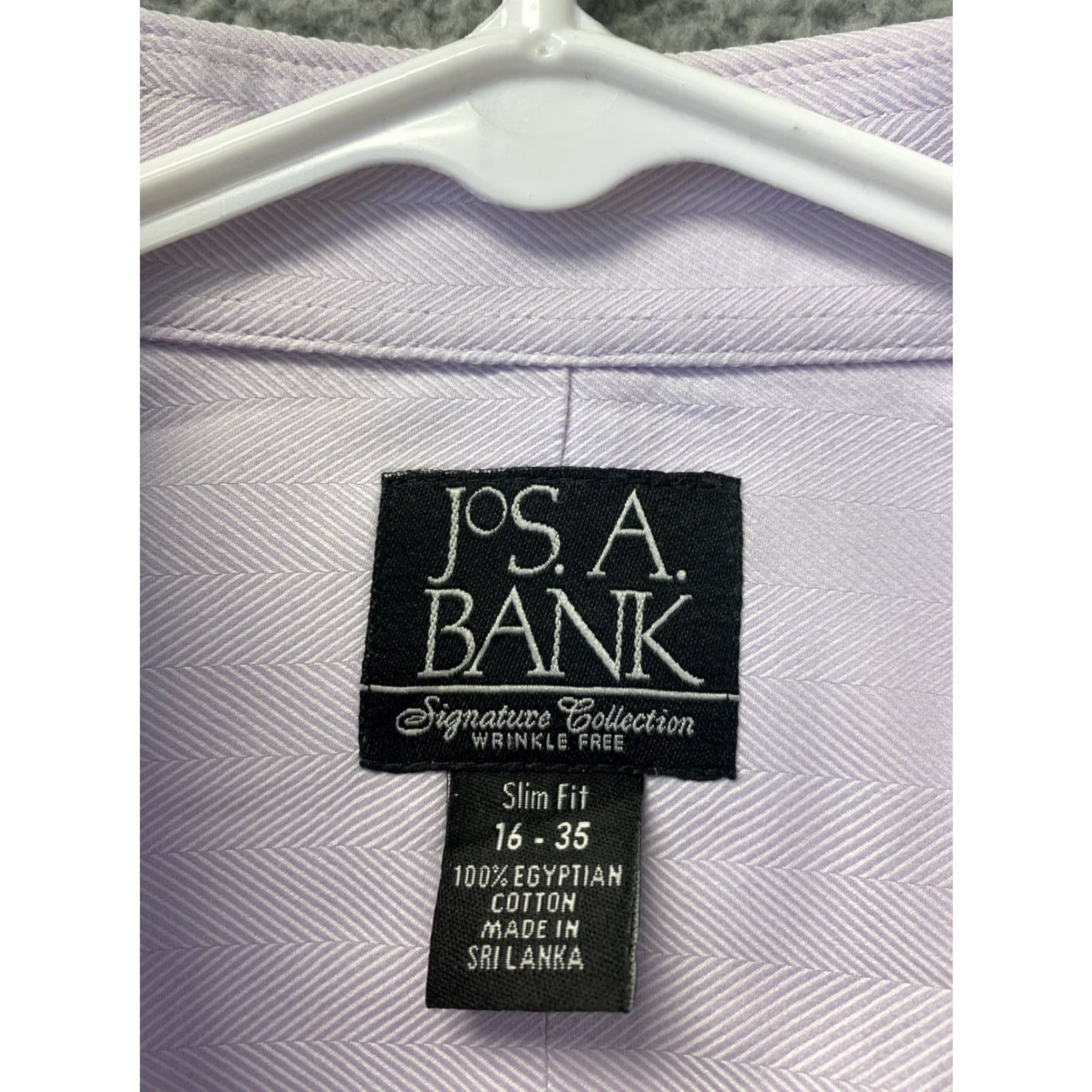 Jos. A. Bank Jos. A. Bank Men's Dress Shirt Long Sleeve Cotton 16 Lavender Solid Business Formal Wedding Size 42R - 4 Thumbnail