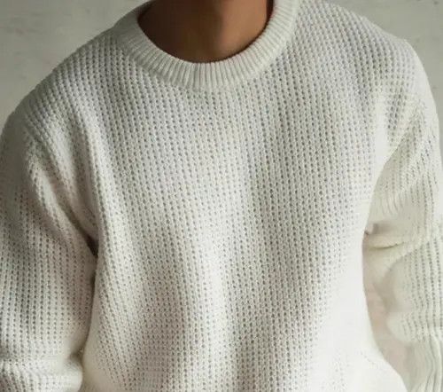 VIBE White Striped Knit Sweater Size US L / EU 52-54 / 3 - 3 Thumbnail