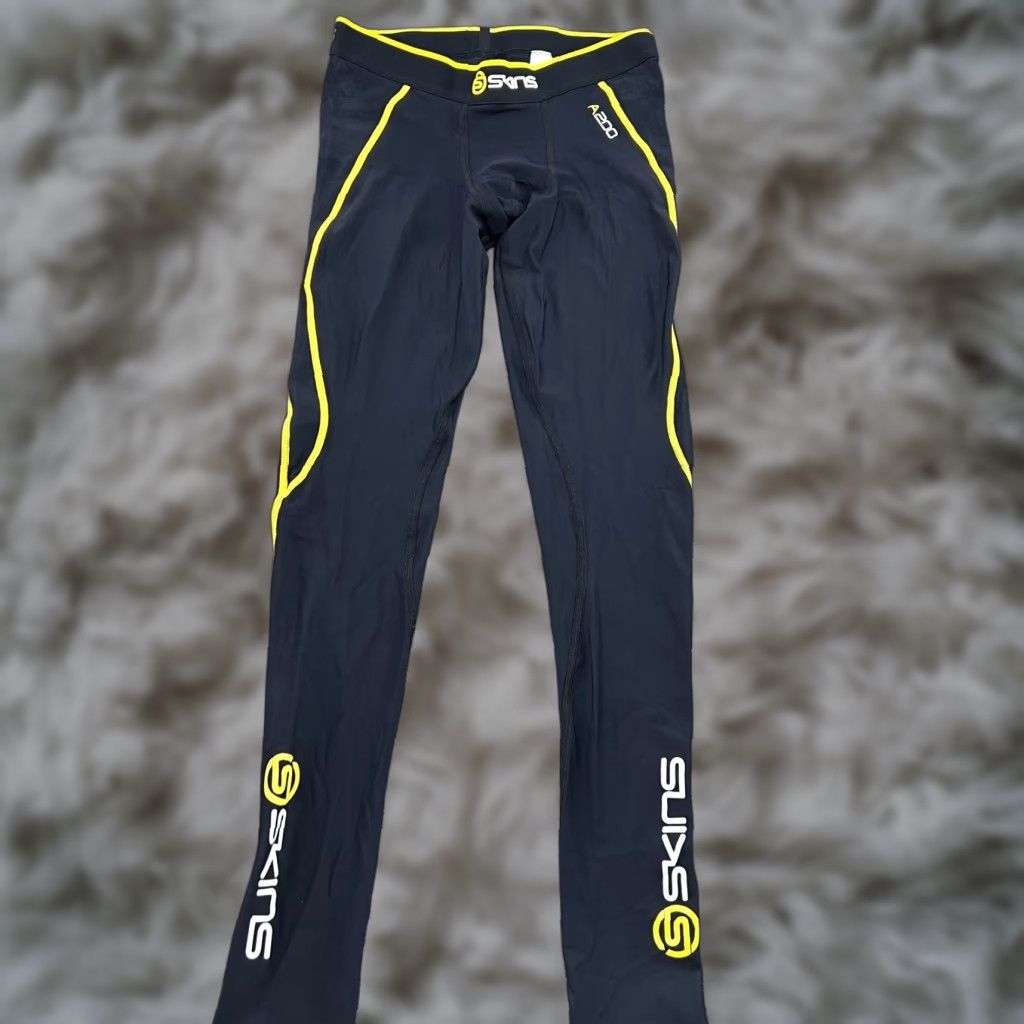Vintage SKINS A200 Mens Compression Pants Medium Sport Spandex Black Tights Athletic Shirt? Size US 31 - 1 Thumbnail