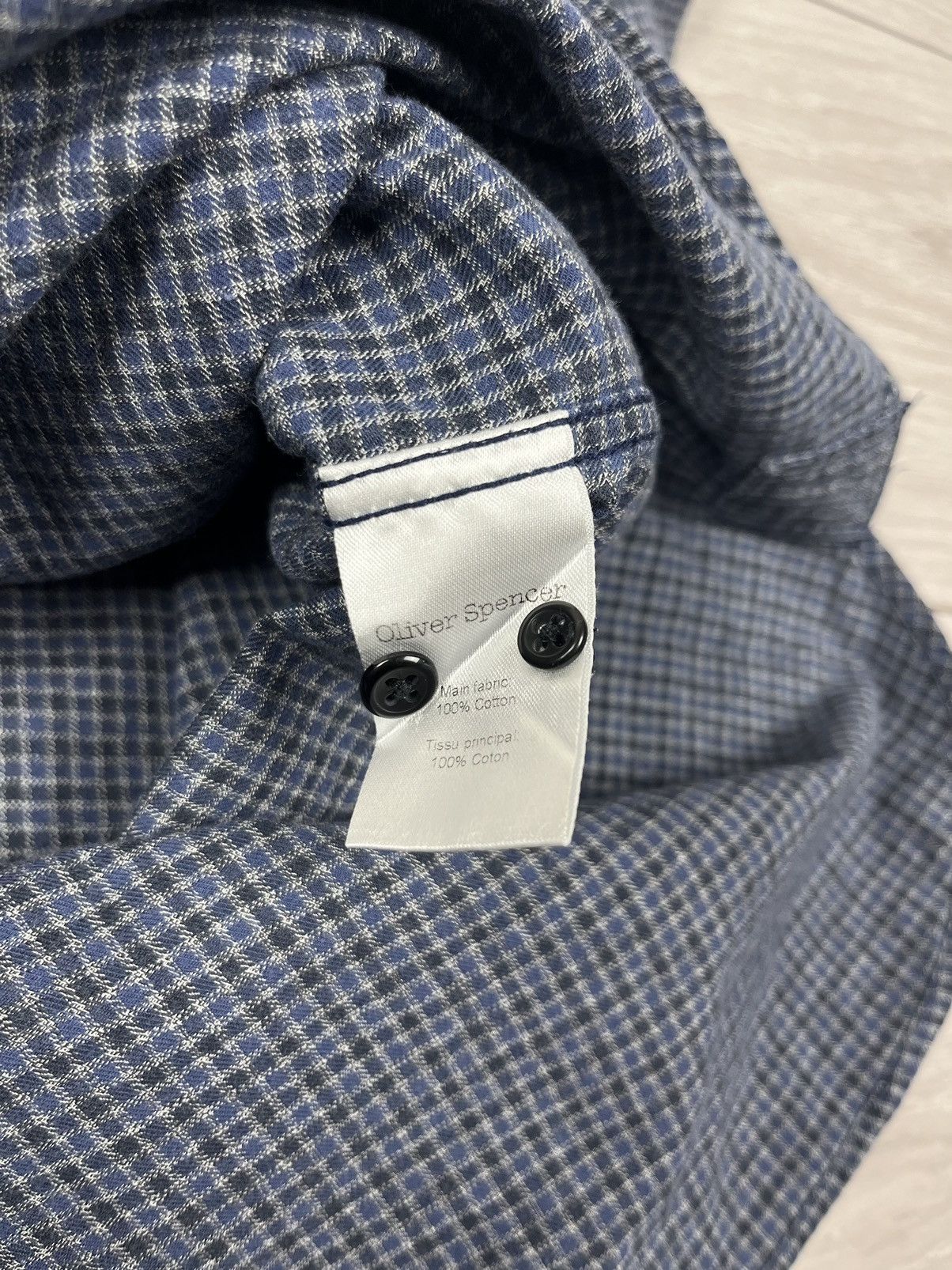 Oliver Spencer Oliver Spencer Grey Cotton Flannel Button Shirt Size US L / EU 52-54 / 3 - 9 Thumbnail