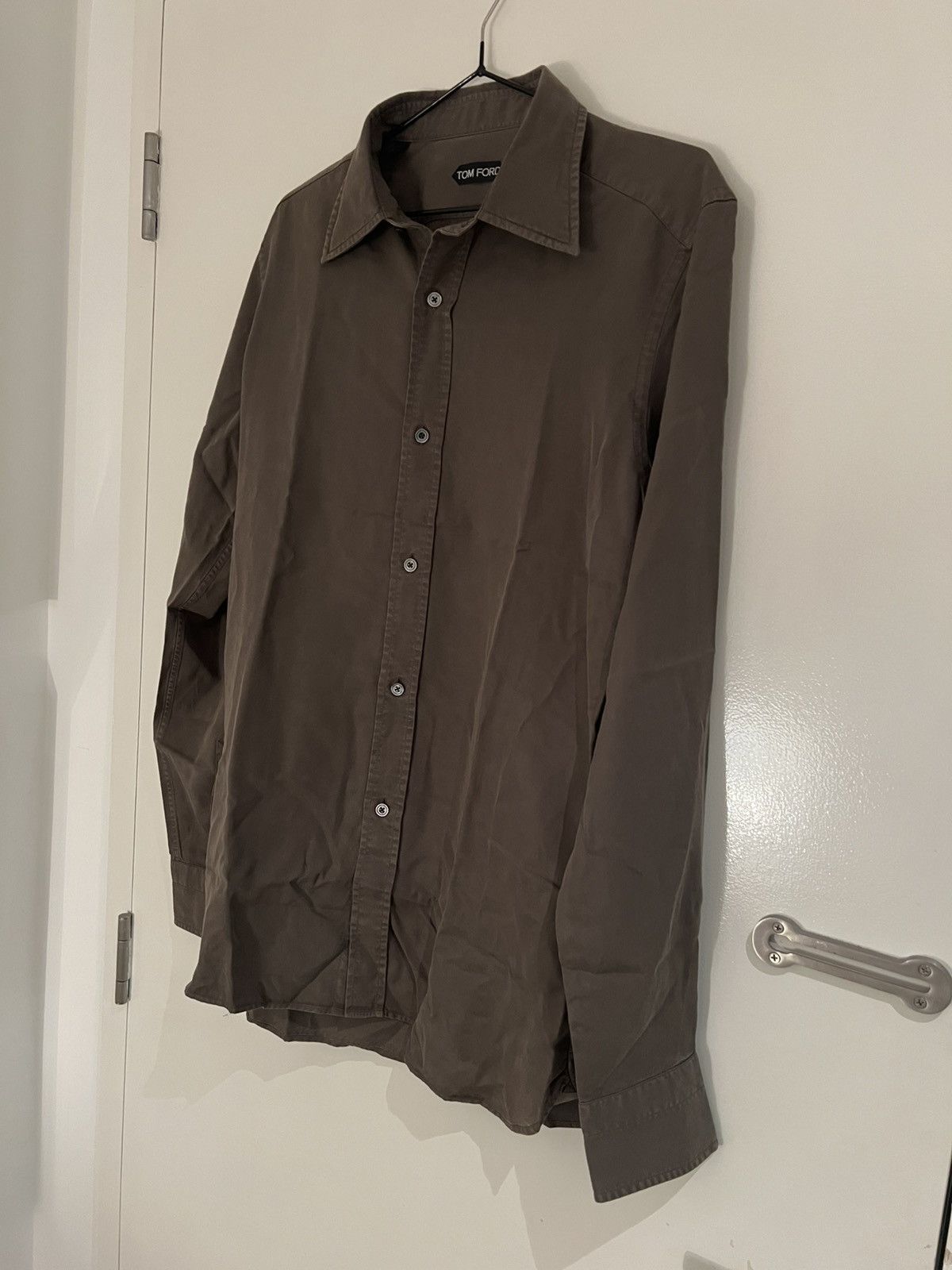Tom Ford TOM FORD Long Sleeves Brown Shirt 15.3/4 40 100% LYOCELL Size US M / EU 48-50 / 2 - 2 Thumbnail