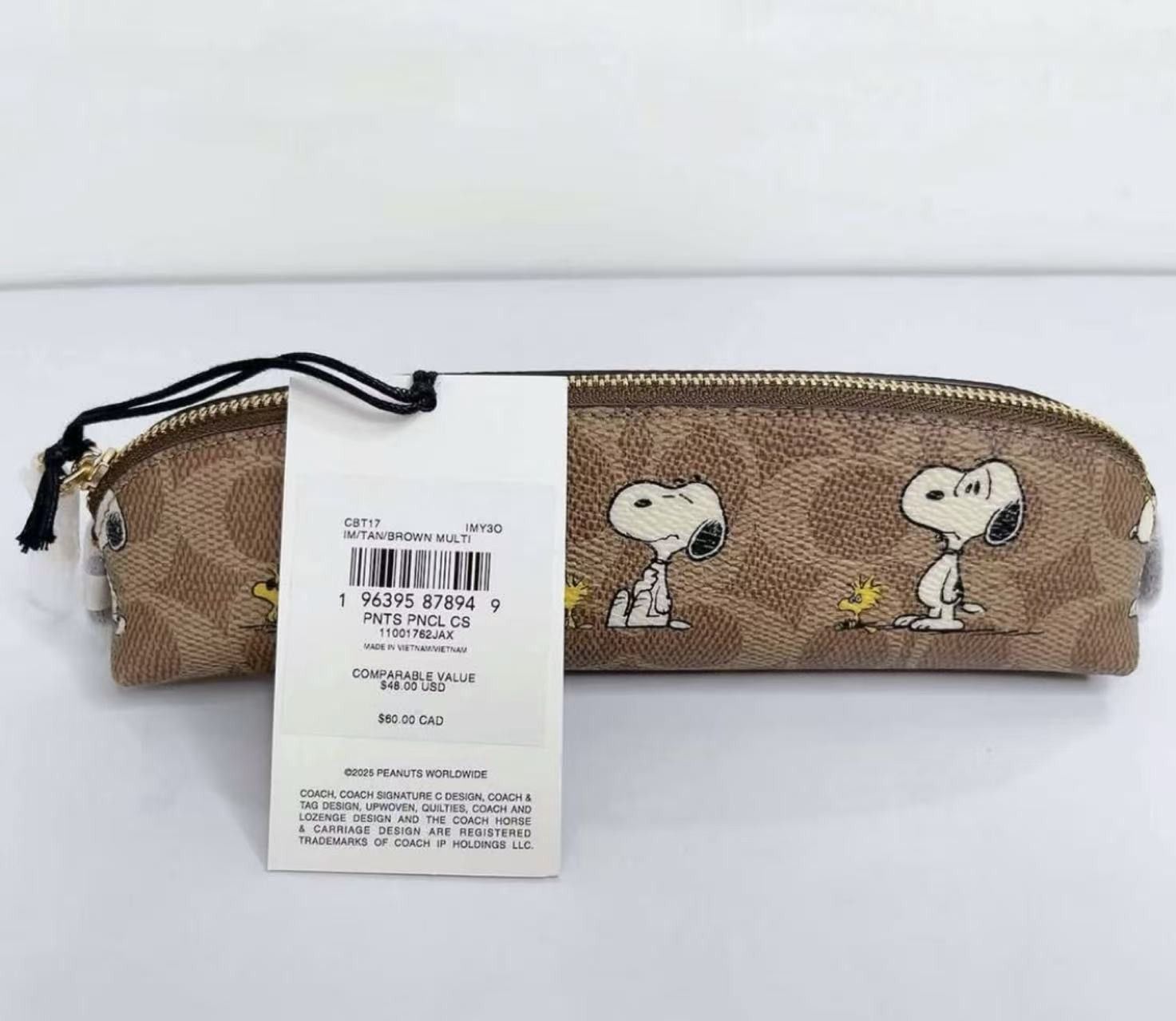 Coach Coach X Peanuts Pencil Case In Signature Canvas Snoopy CBT17 Size ONE SIZE - 3 Thumbnail