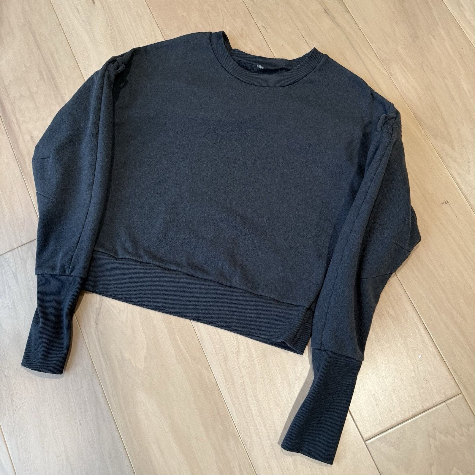Alo Alo Yoga Hook Up Crew Women's M Dark Gray Athleisure Fleece Size M / US 6-8 / IT 42-44 - 9 Thumbnail
