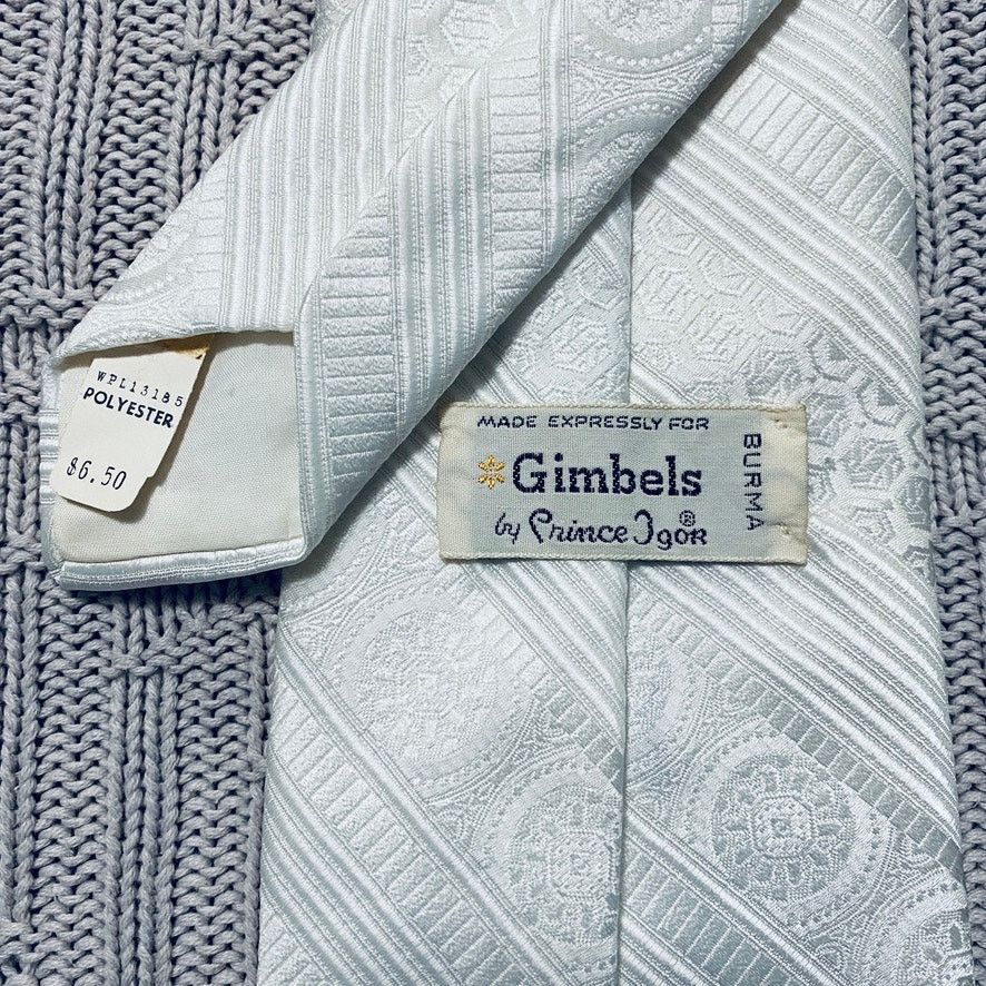 Vintage Vintage Gimbels white paisley tie Size ONE SIZE - 3 Thumbnail