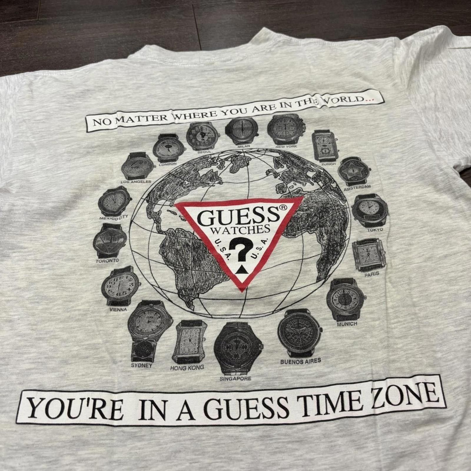 Guess vintage guess watches you’re in a guess time zone t shirt L Size US L / EU 52-54 / 3 - 1 Thumbnail