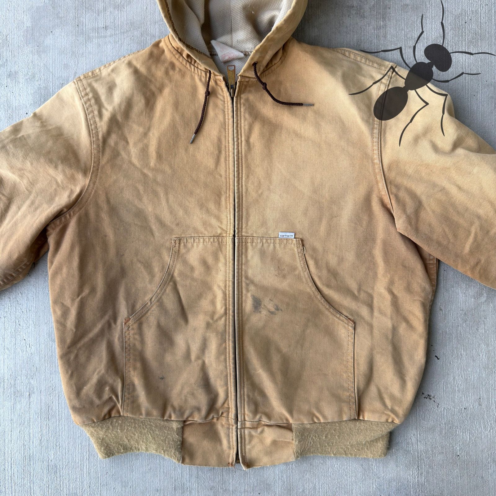 Carhartt × Vintage Carhartt JR106 brown 100 years hooded work wear jacket Size US L / EU 52-54 / 3 - 3 Thumbnail
