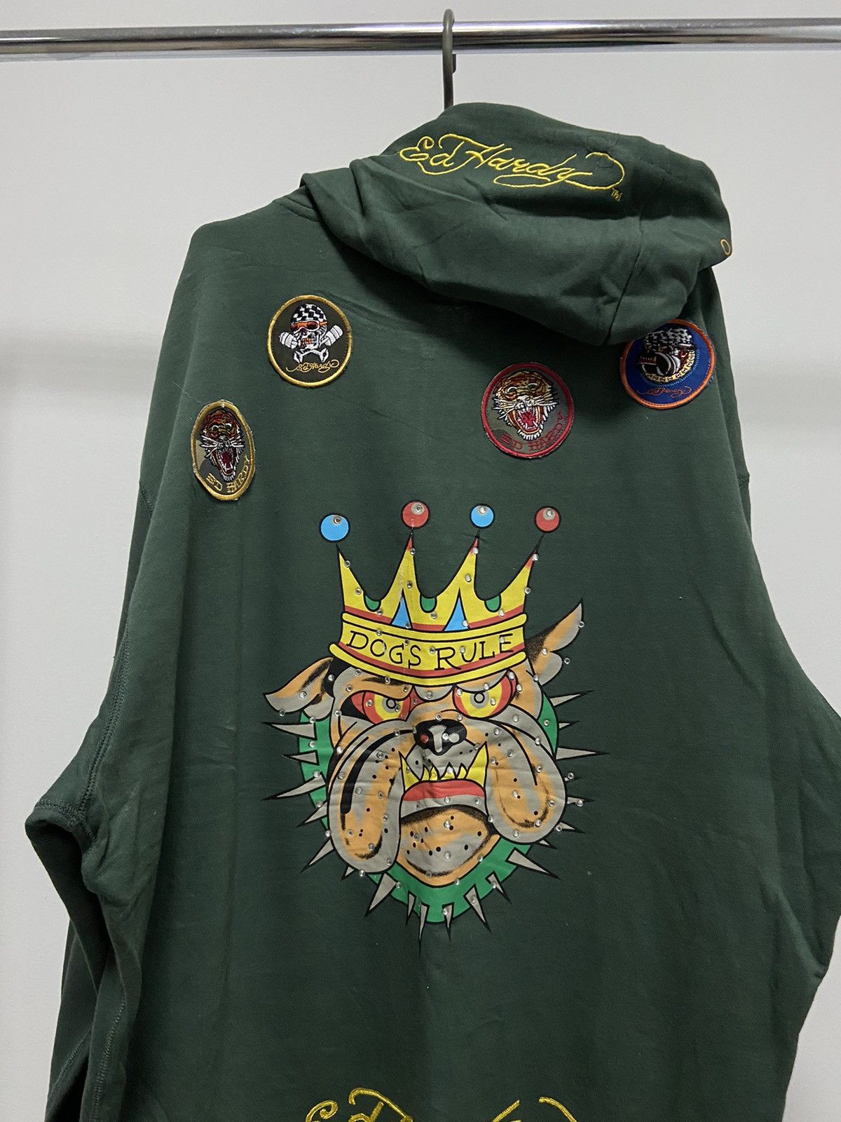 Ed Hardy Ed Hardy Bullldog Dogs Rule Hoodie Big Logo Vintage Size US XXL / EU 58 / 5 - 4 Thumbnail